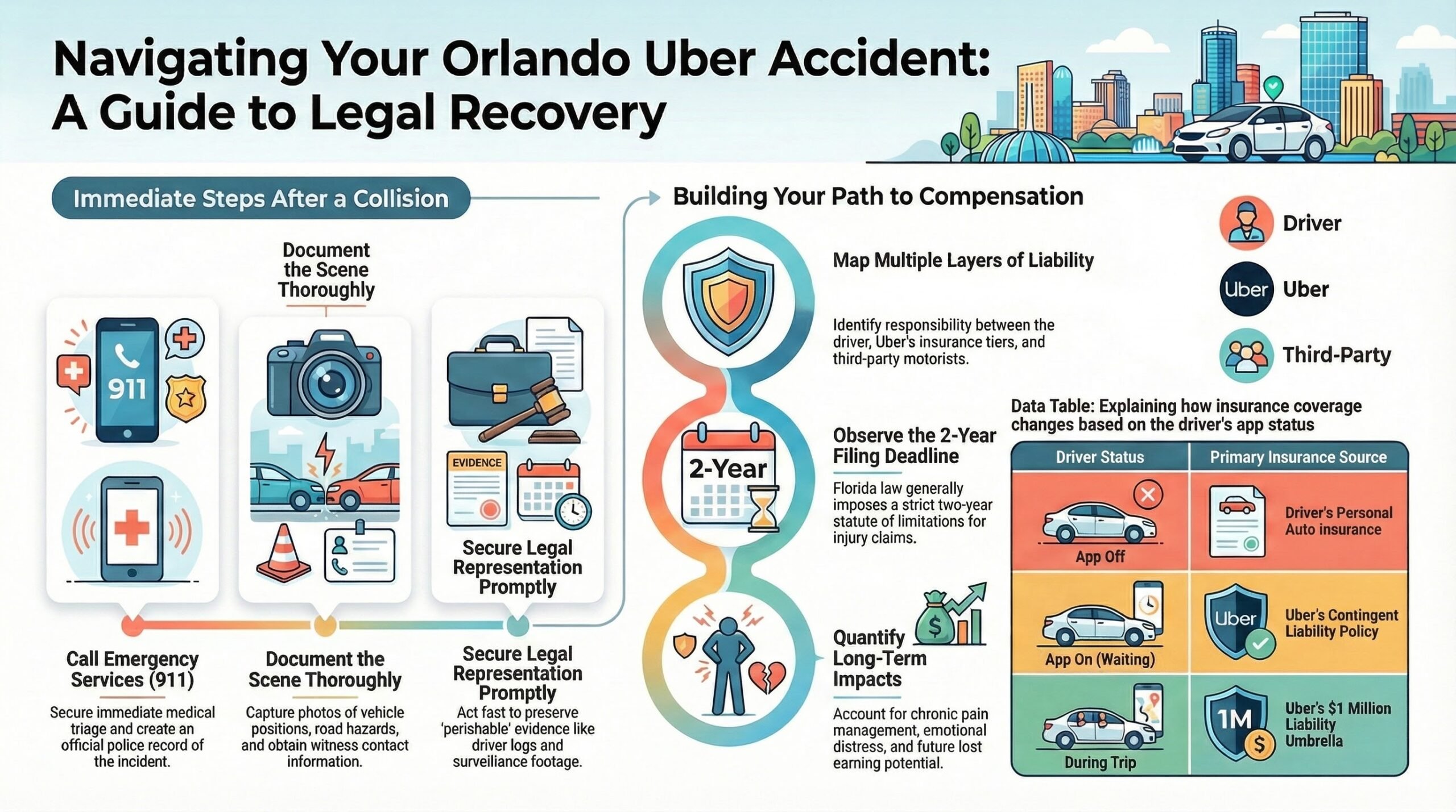 Guía Legal de Accidentes de Rideshare en Orlando