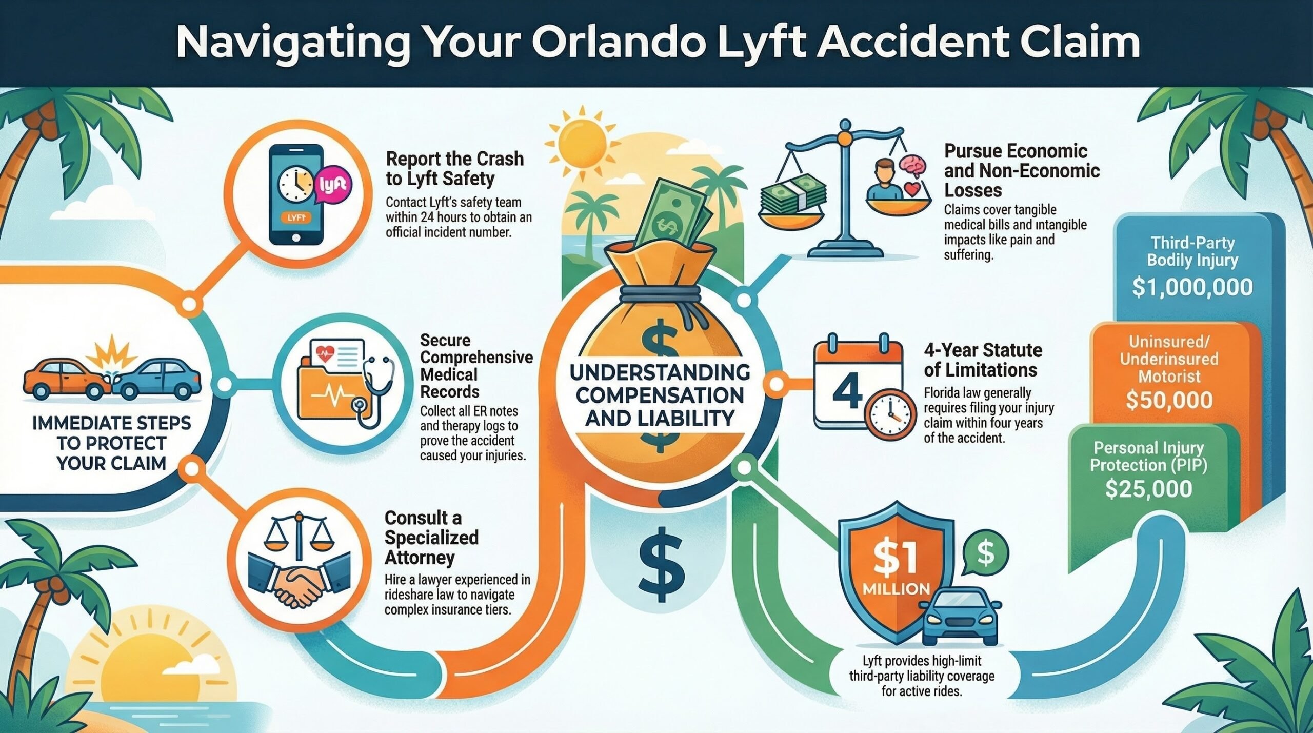 Guía de Reclamos por Accidentes de Transporte Compartido en Orlando