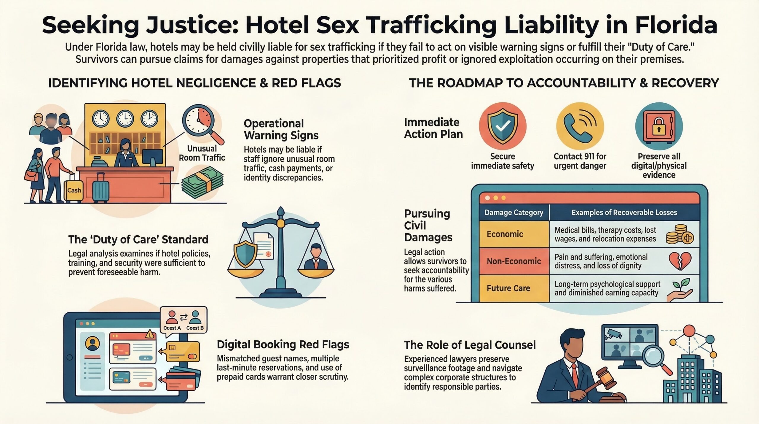 Abogado de tráfico sexual en hoteles en Florida