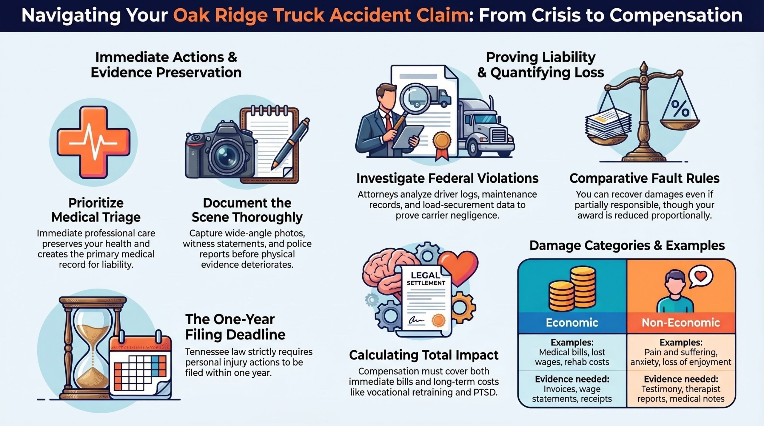 Abogado de Lesiones por Accidentes de Camiones en Oak Ridge