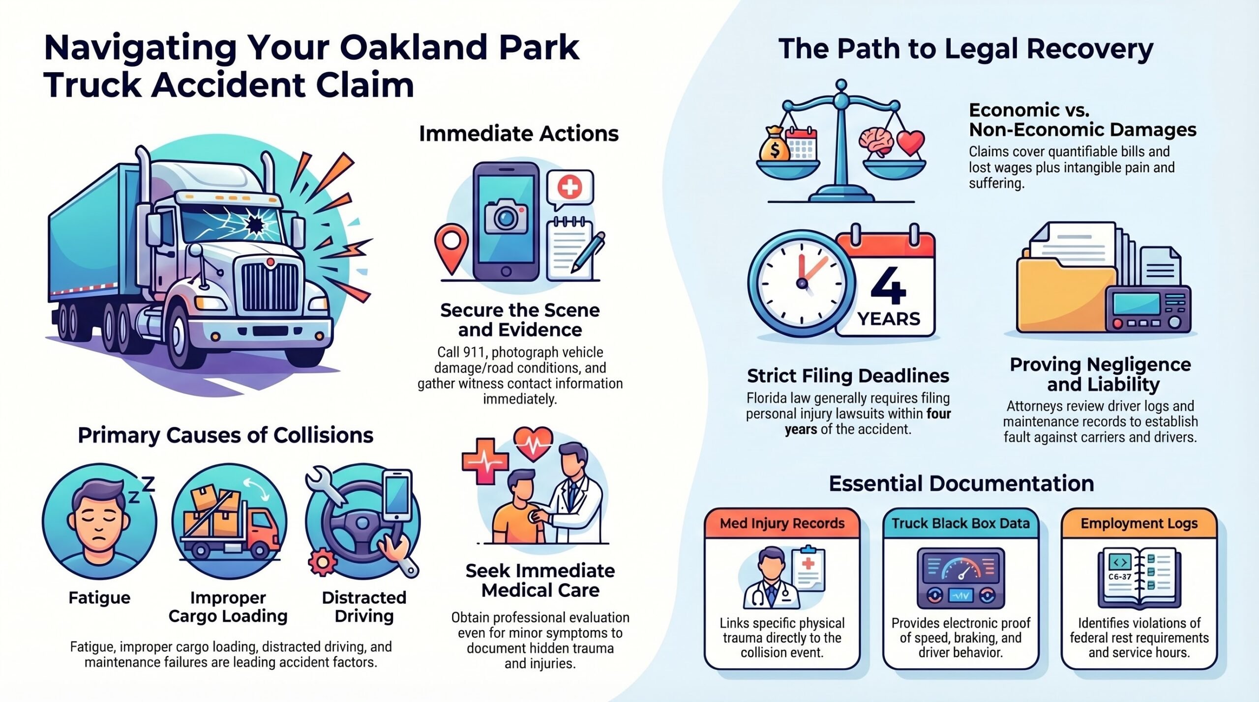 Abogado de Lesiones por Accidentes de Camiones en Oakland Park