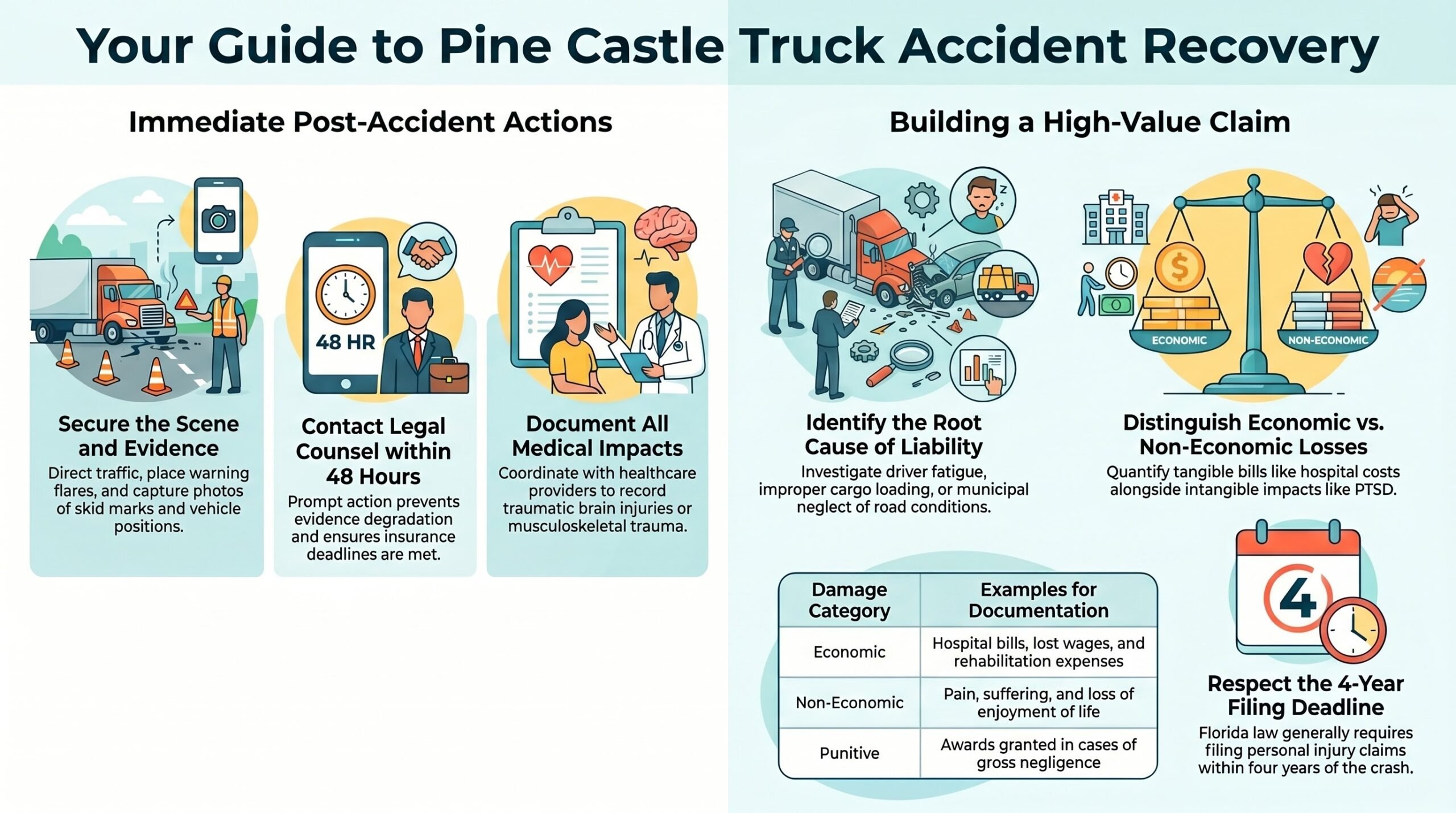 Abogado de Lesiones por Accidentes de Camión en Pine Castle