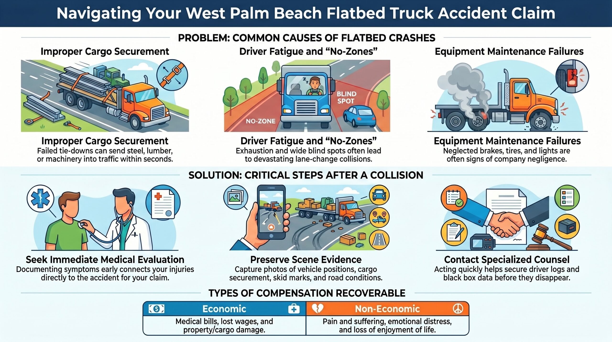 Abogado de Lesiones por Accidentes de Camiones de Plataforma en West Palm Beach