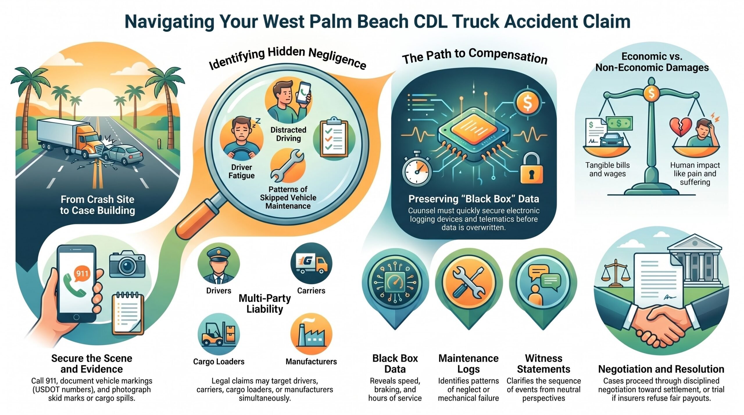 Abogado de Lesiones por Accidentes de Camiones CDL en West Palm Beach