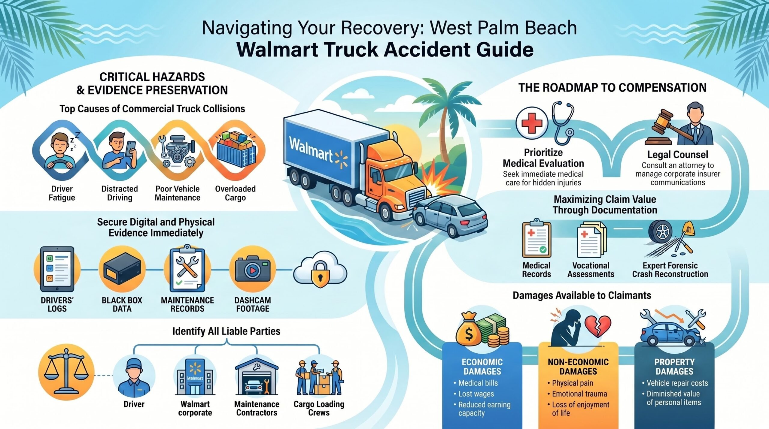 Abogado de Lesiones por Accidentes de Camiones de Walmart en West Palm Beach