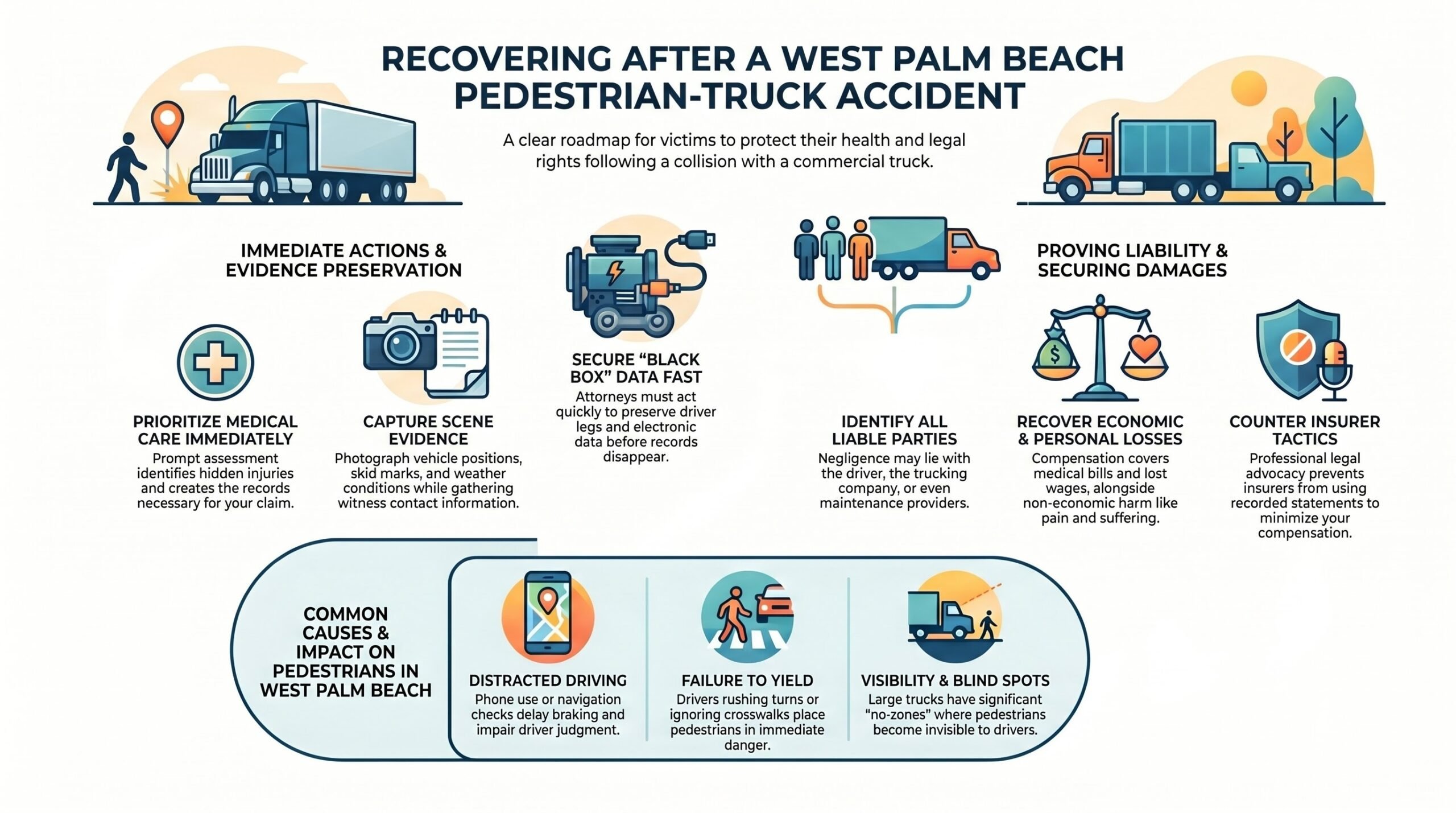 Abogado de Lesiones por Accidentes de Camiones con Peatones en West Palm Beach