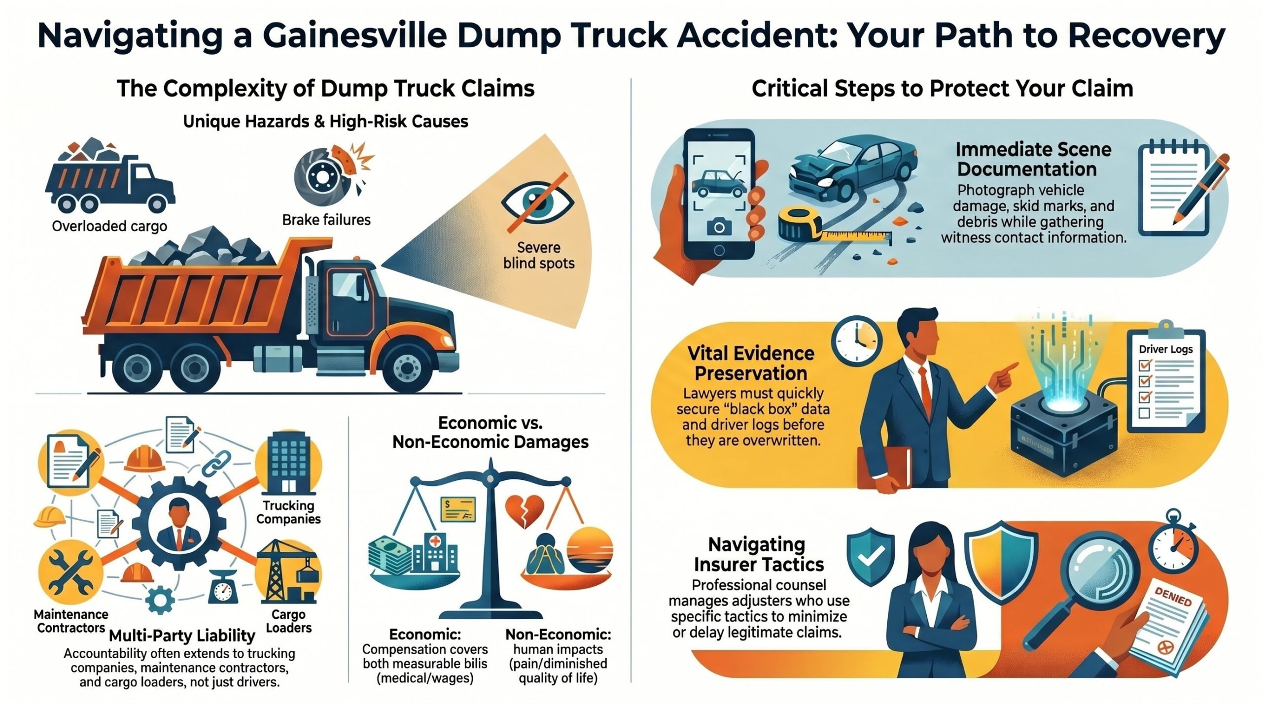 Abogado de Lesiones por Accidentes de Camiones Volquetes en Gainesville
