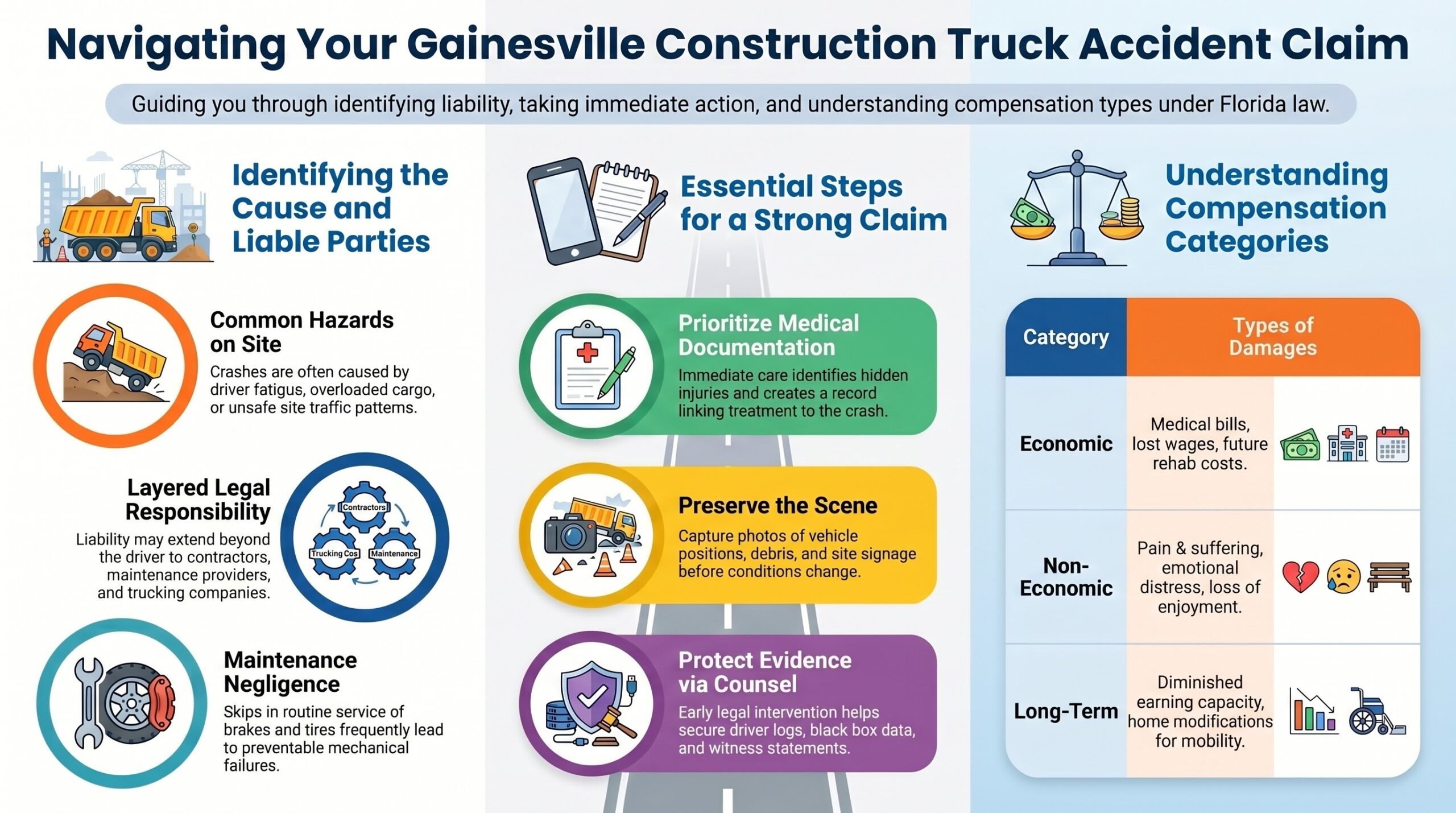 Guía de Accidentes de Camiones de Construcción en Gainesville