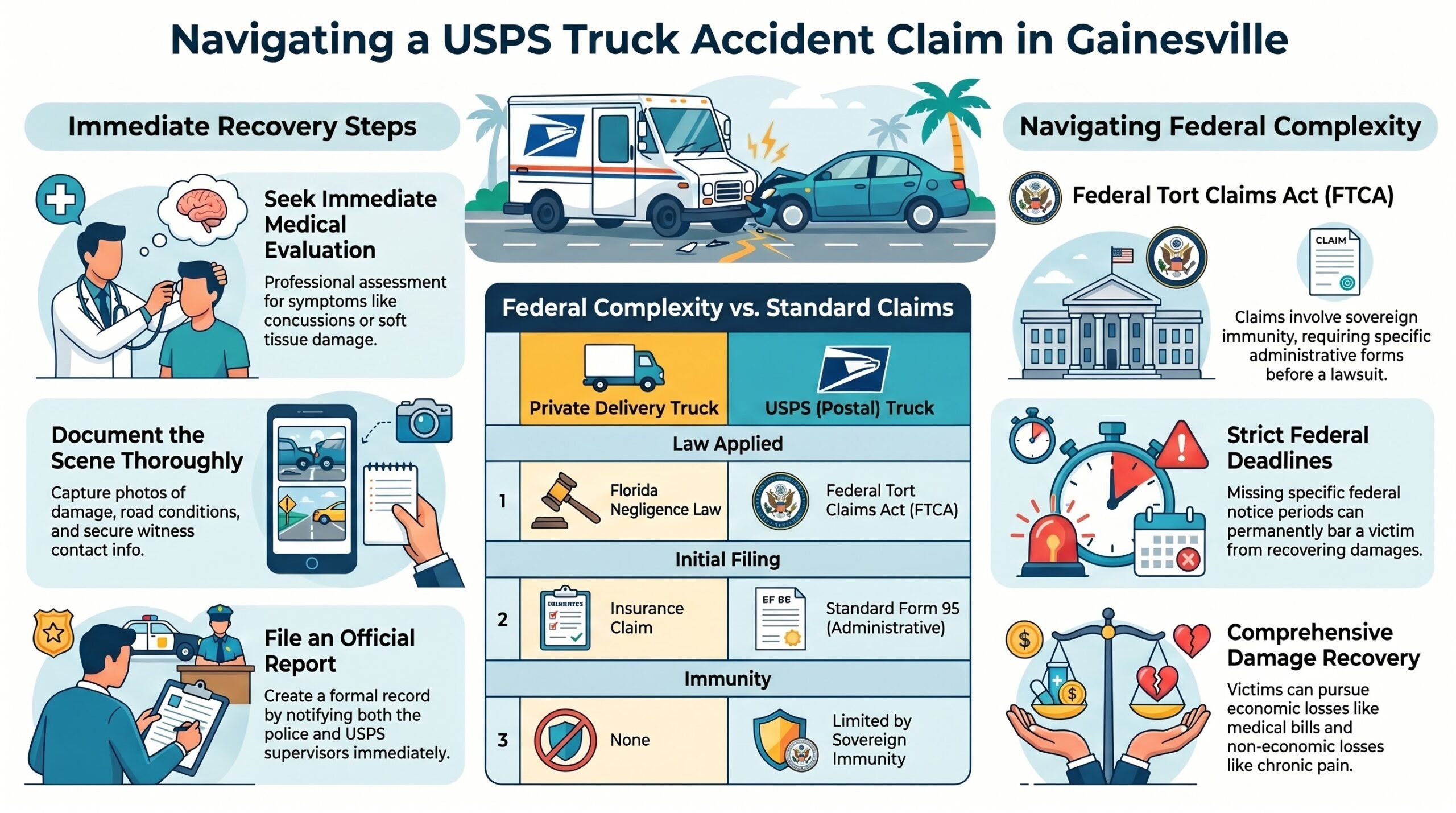 Abogado de Lesiones por Accidente de Camión USPS en Gainesville