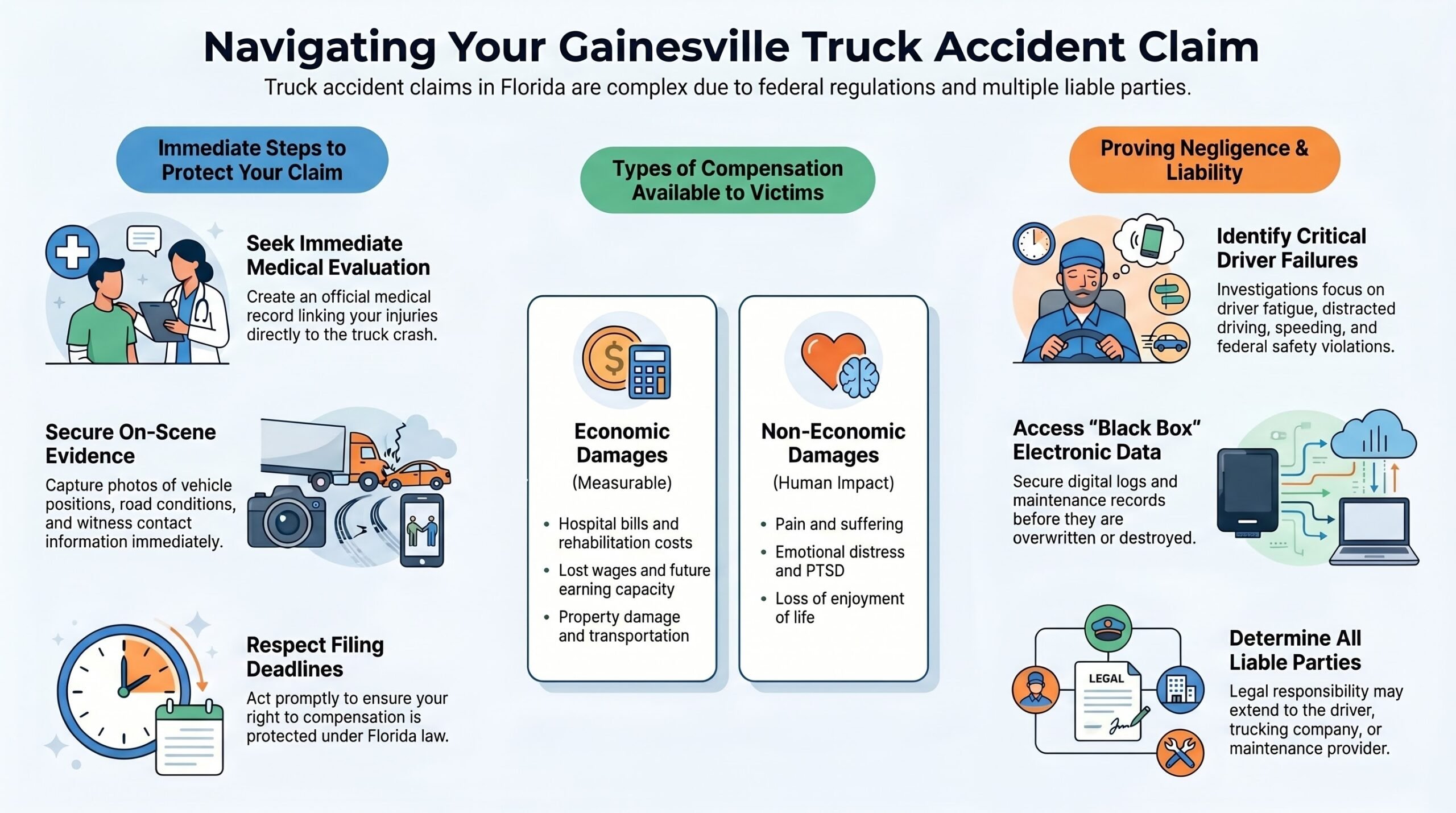 Guía de Reclamación por Accidentes de Camiones en Gainesville