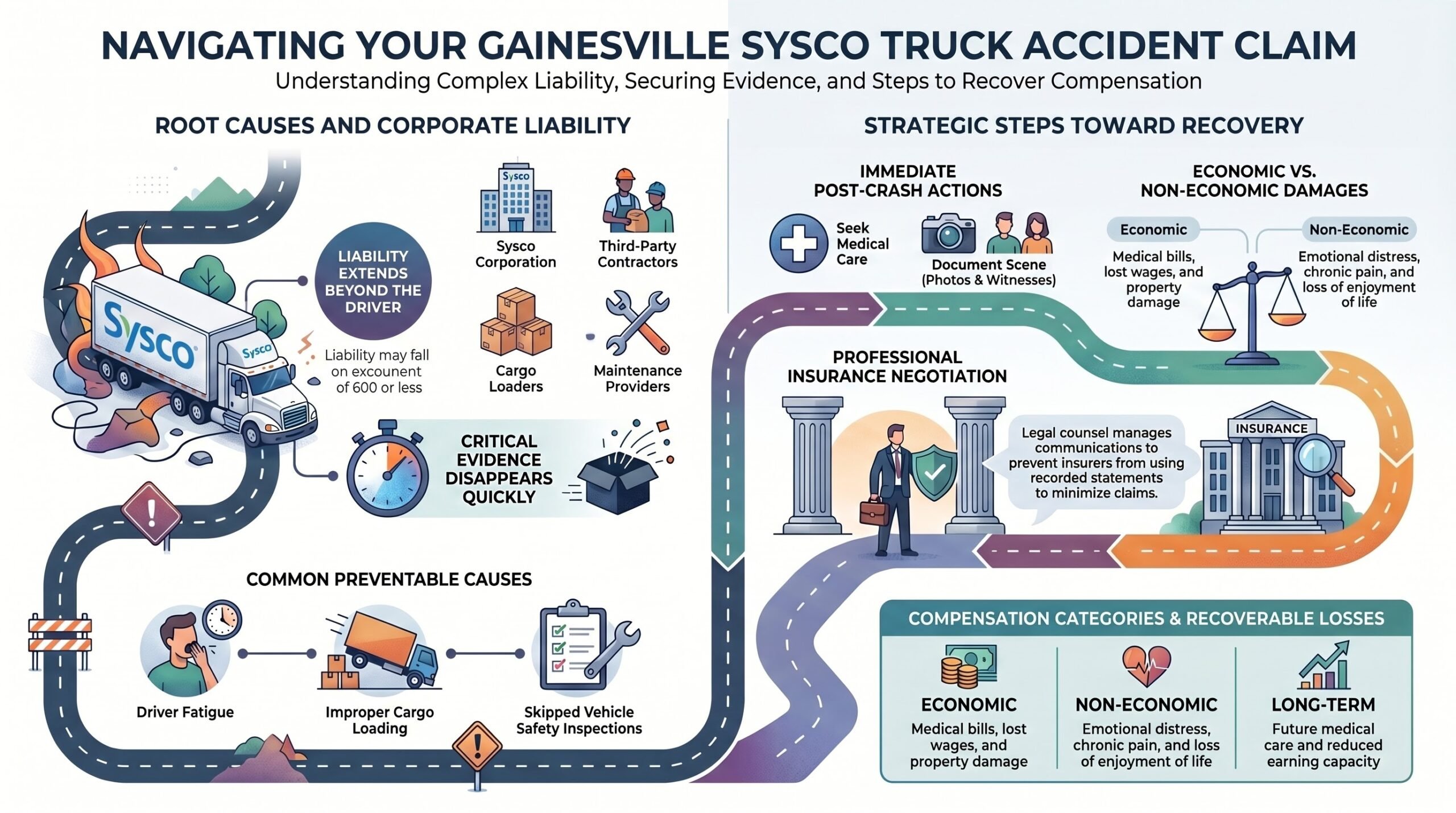 Abogado de Lesiones por Accidentes de Camiones de Gainesville Sysco