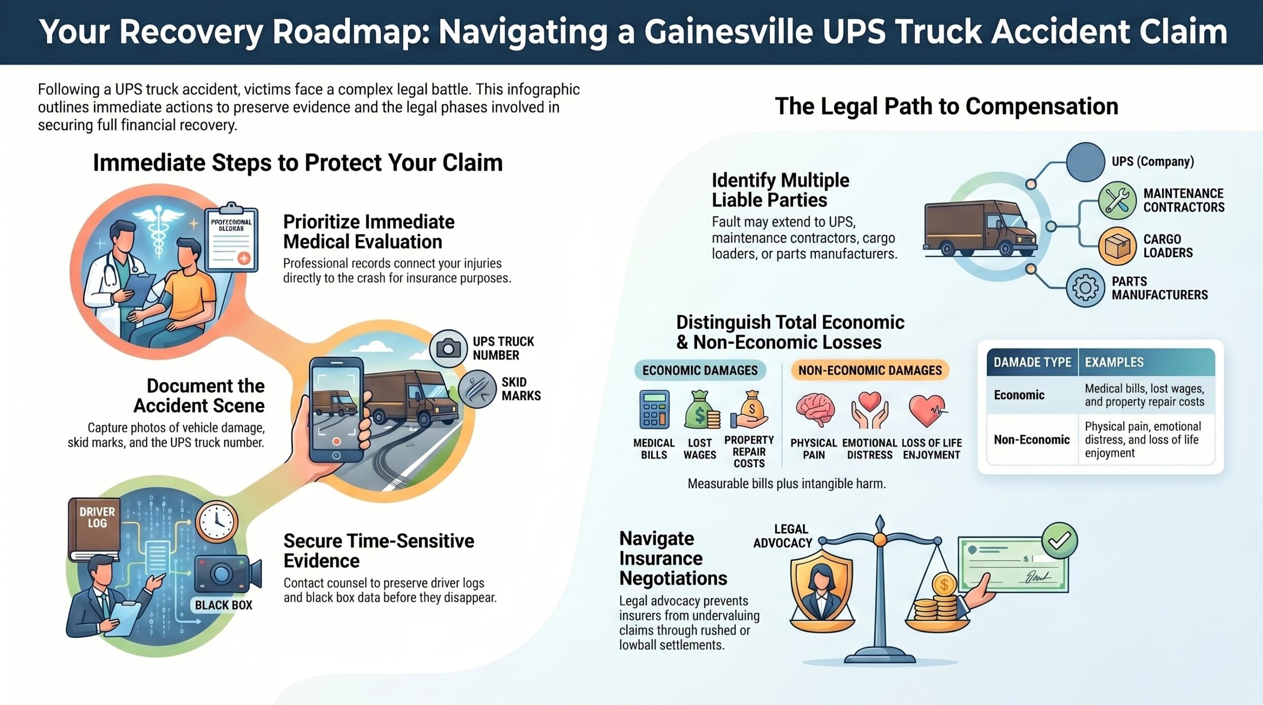 Abogado de Lesiones por Accidentes de Camiones UPS en Gainesville
