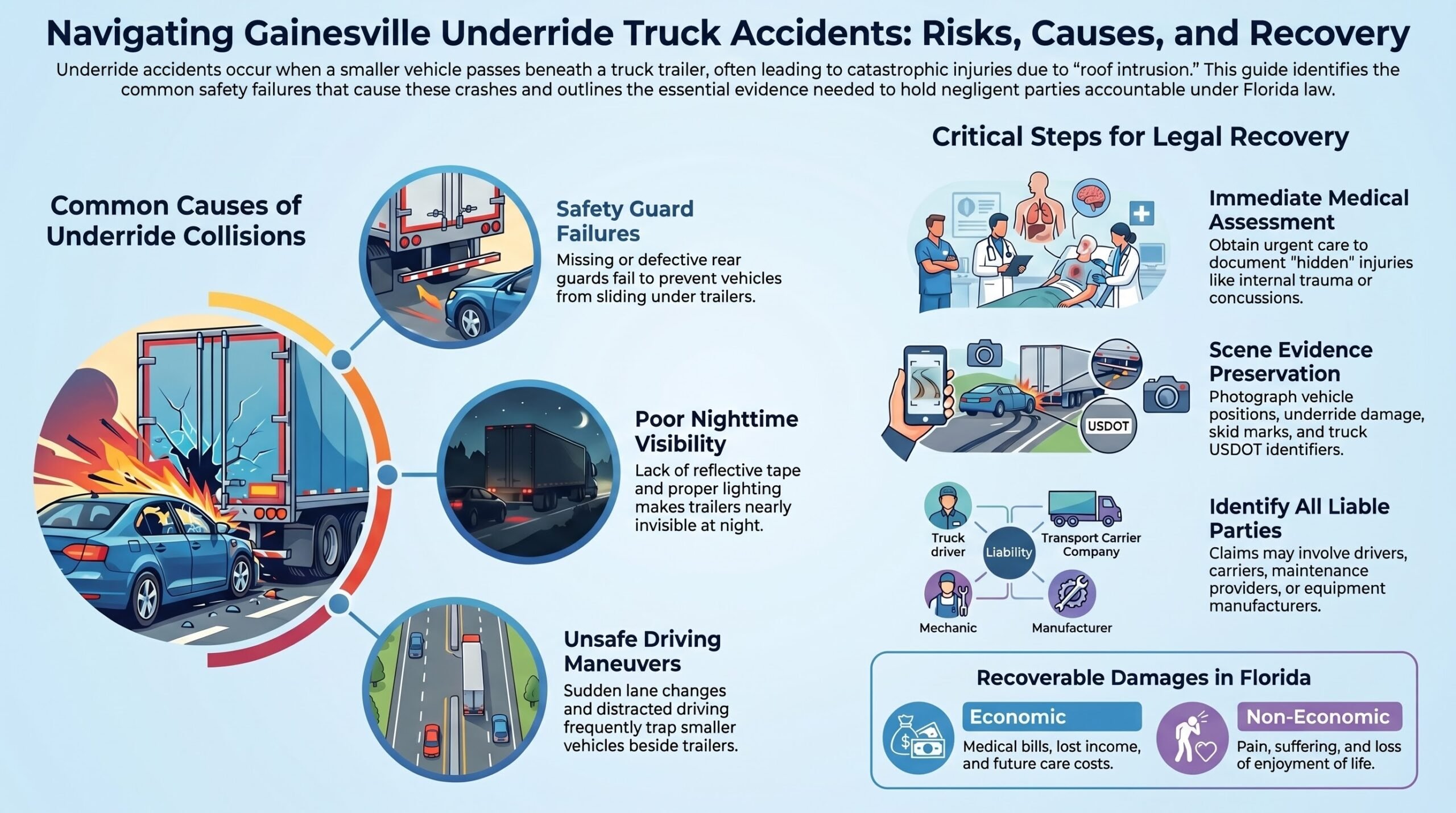 Guía de Accidentes de Camiones por Underride en Gainesville