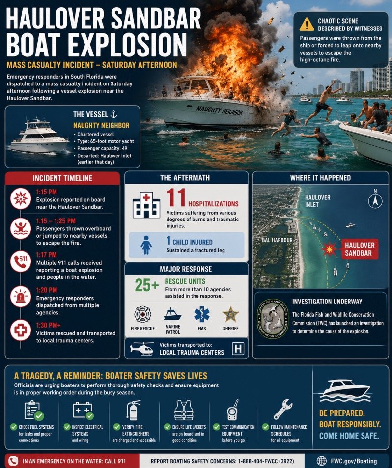 Mass Casualty Explosion at Miami Haulover Sandbar Leaves 11 Injured: What Victims Need to Know