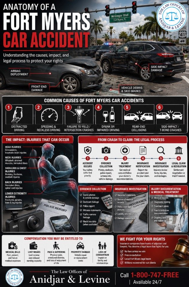 Anatomy of a Fort Myers Car Accident: Causes, Injuries, Insurance Claims, and Your Legal Rights