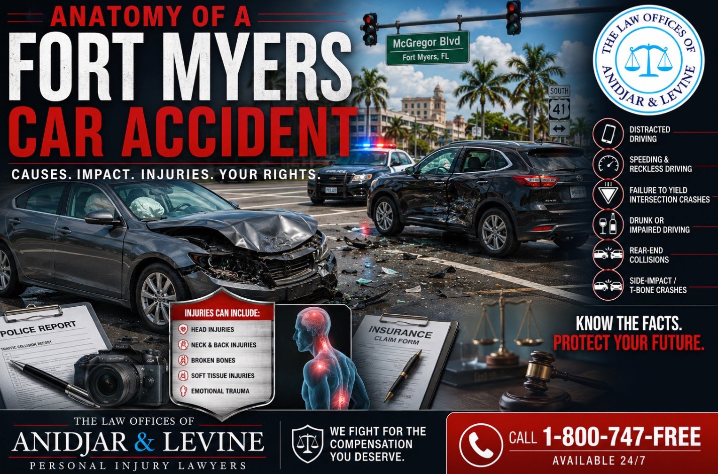 Anatomy of a Fort Myers Car Accident: Causes, Injuries, Insurance Claims, and Your Legal Rights