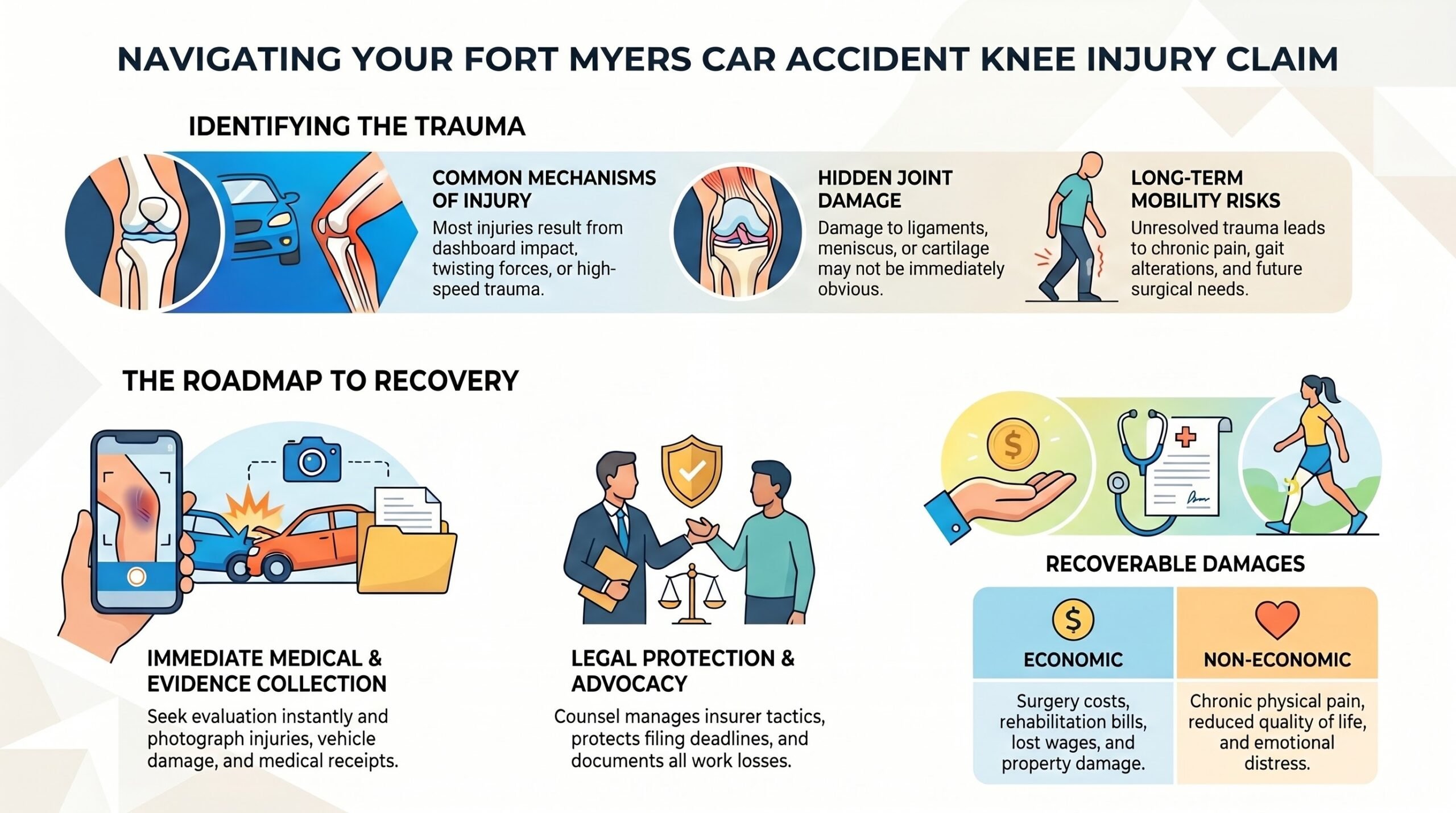 Abogado de Lesiones de Rodilla por Accidente de Auto en Fort Myers