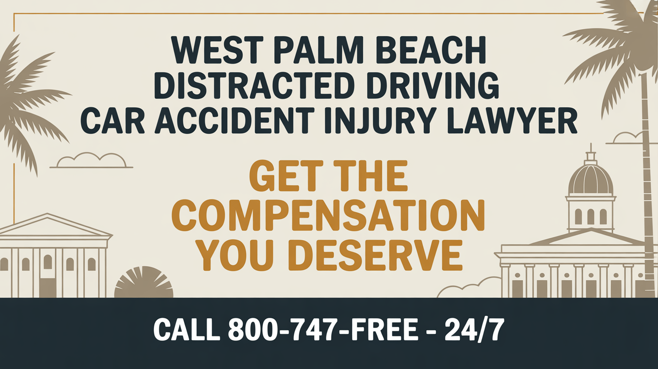 Abogado de lesiones por accidente de automóvil debido a conducción distraída en West Palm Beach