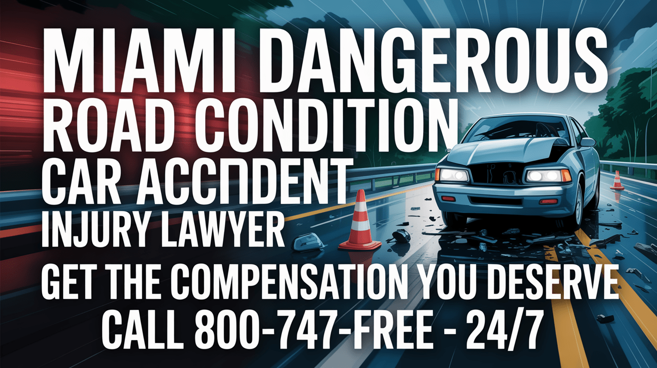 Miami Dangerous Road Condition Car Accident Injury Lawyer
