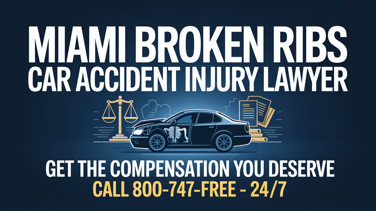 Abogado de lesiones por accidente de coche con costillas rotas en Miami