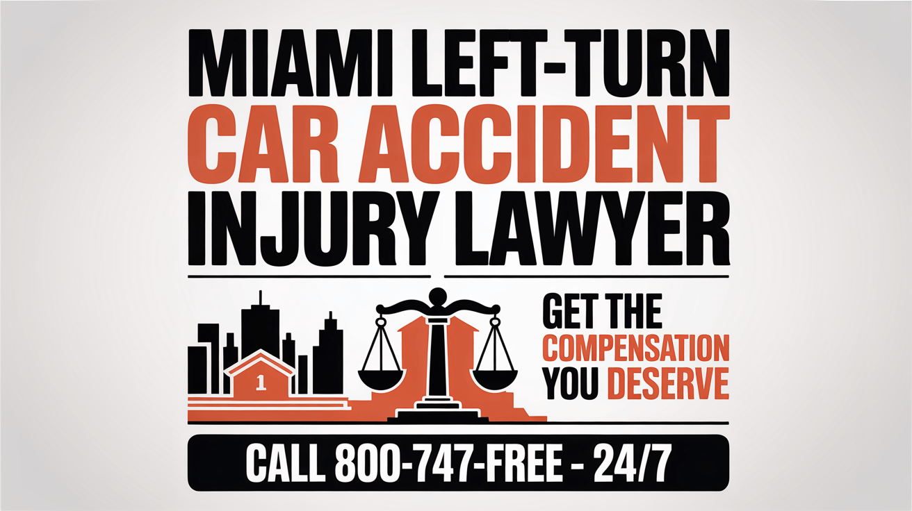 Abogado de lesiones por accidente de automóvil en giro a la izquierda en Miami,