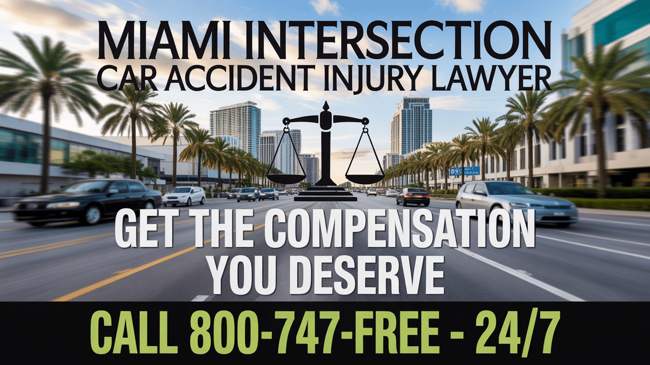 Abogado de lesiones por accidente automovilístico en intersección de Miami