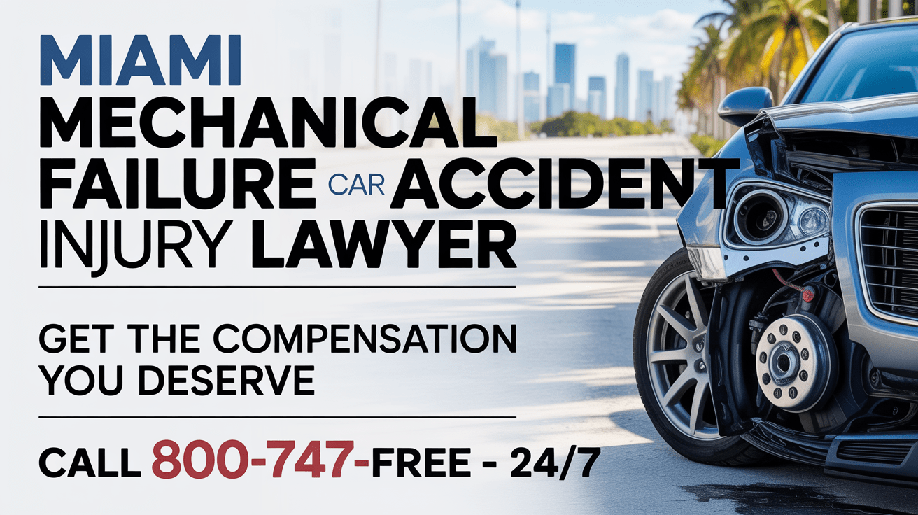 Abogado de lesiones por accidente de automóvil debido a falla mecánica en Miami