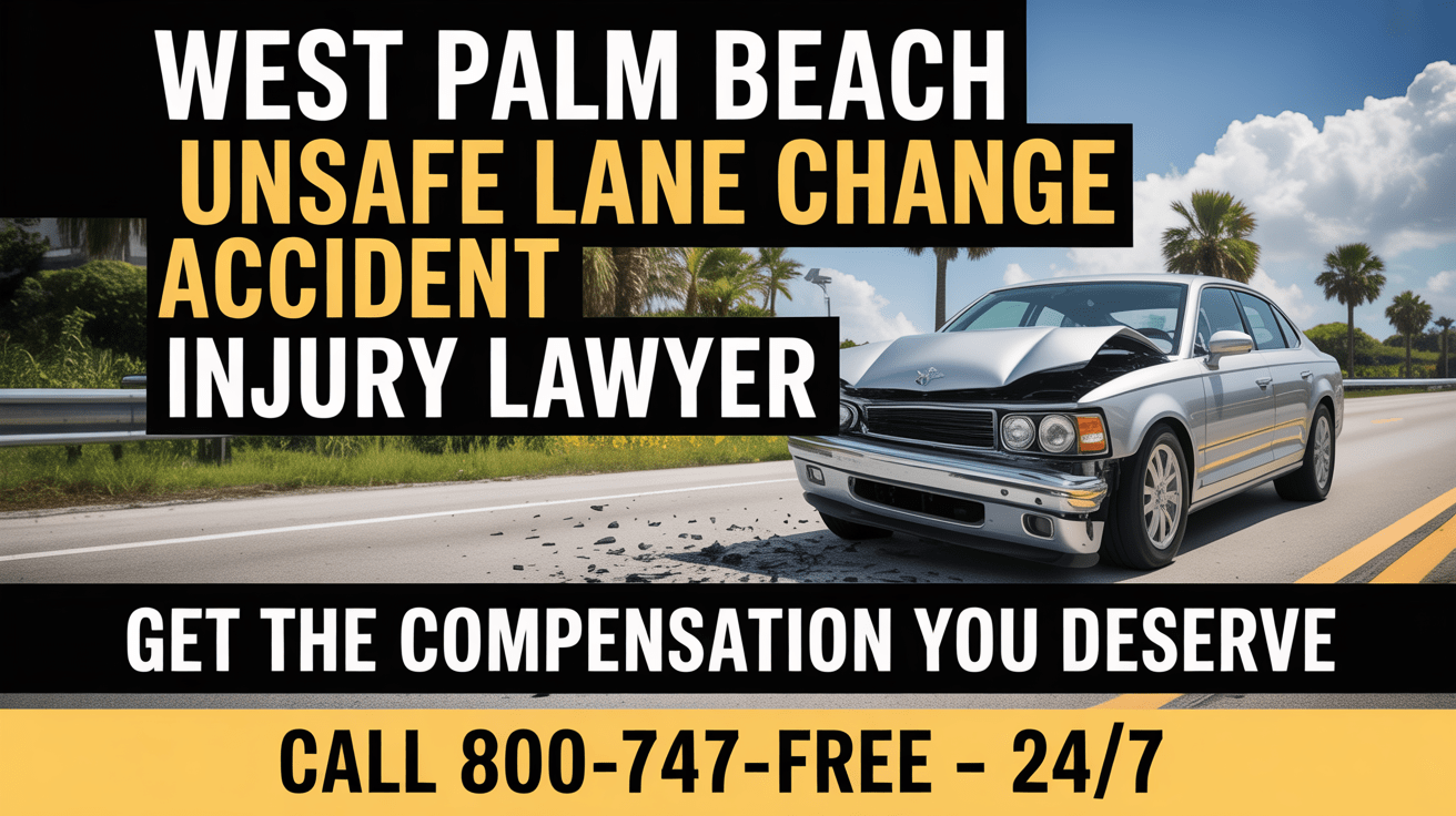 Abogado de lesiones por accidente de cambio de carril inseguro en West Palm Beach