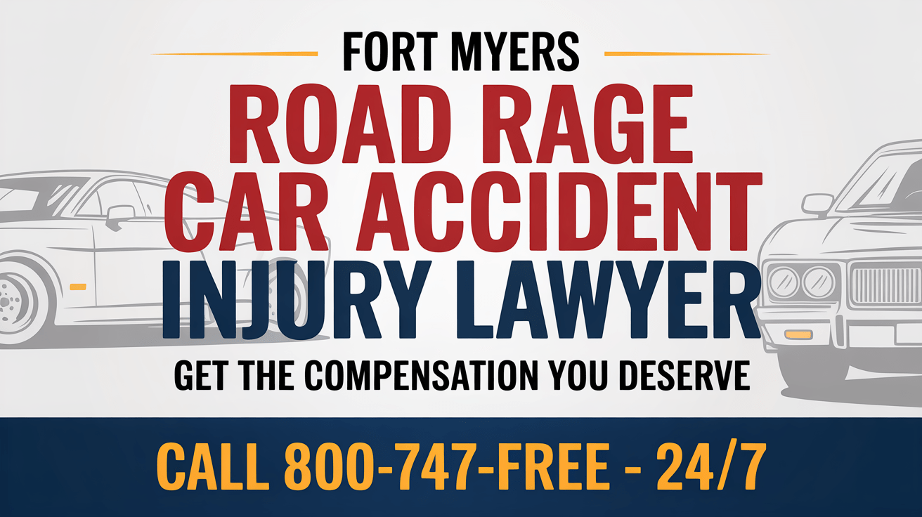 Abogado de lesiones por accidente de coche por rabia en la carretera en Fort Myers