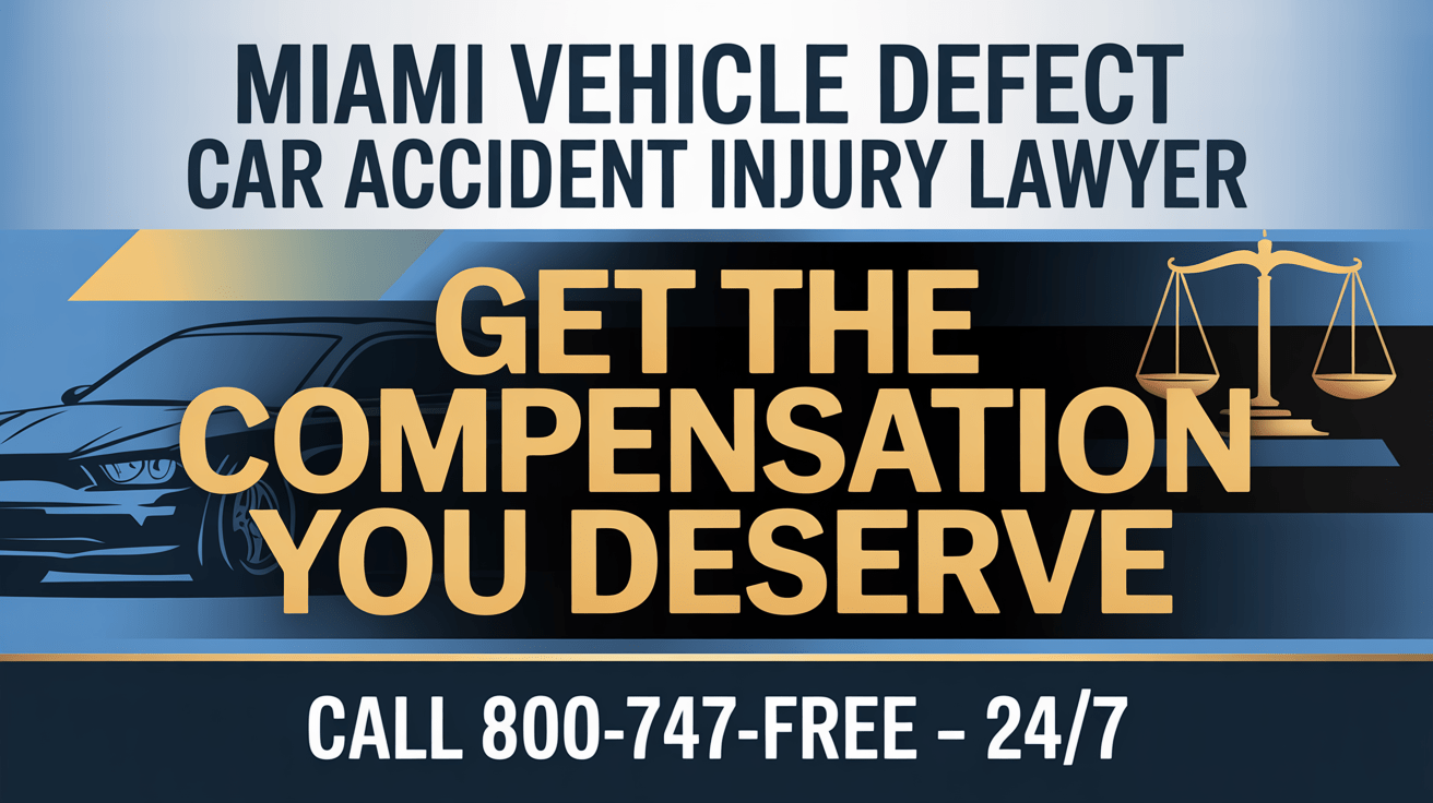 Abogado de lesiones por accidente de automóvil debido a defectos en vehículos en Miami