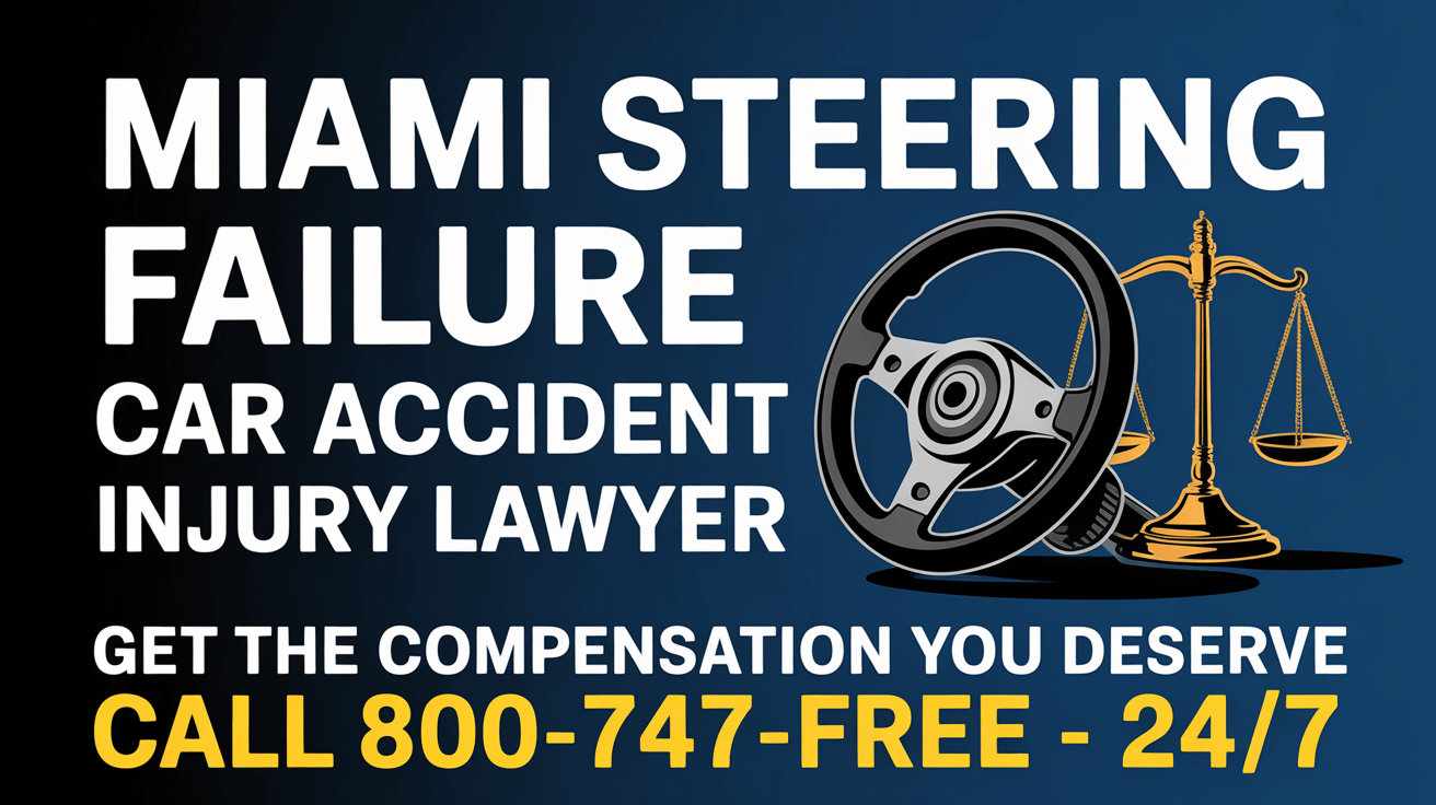 Abogado de lesiones por accidente automovilístico por fallo de dirección en Miami