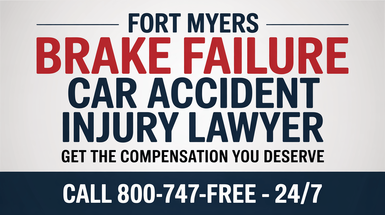 Abogado de lesiones por accidente de automóvil debido a fallo de frenos en Fort Myers