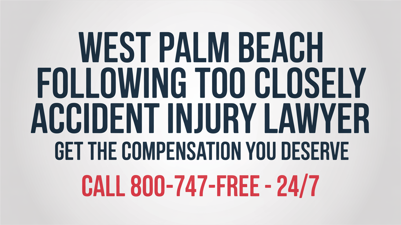 West Palm Beach Following Too Closely Accident Injury Lawyer