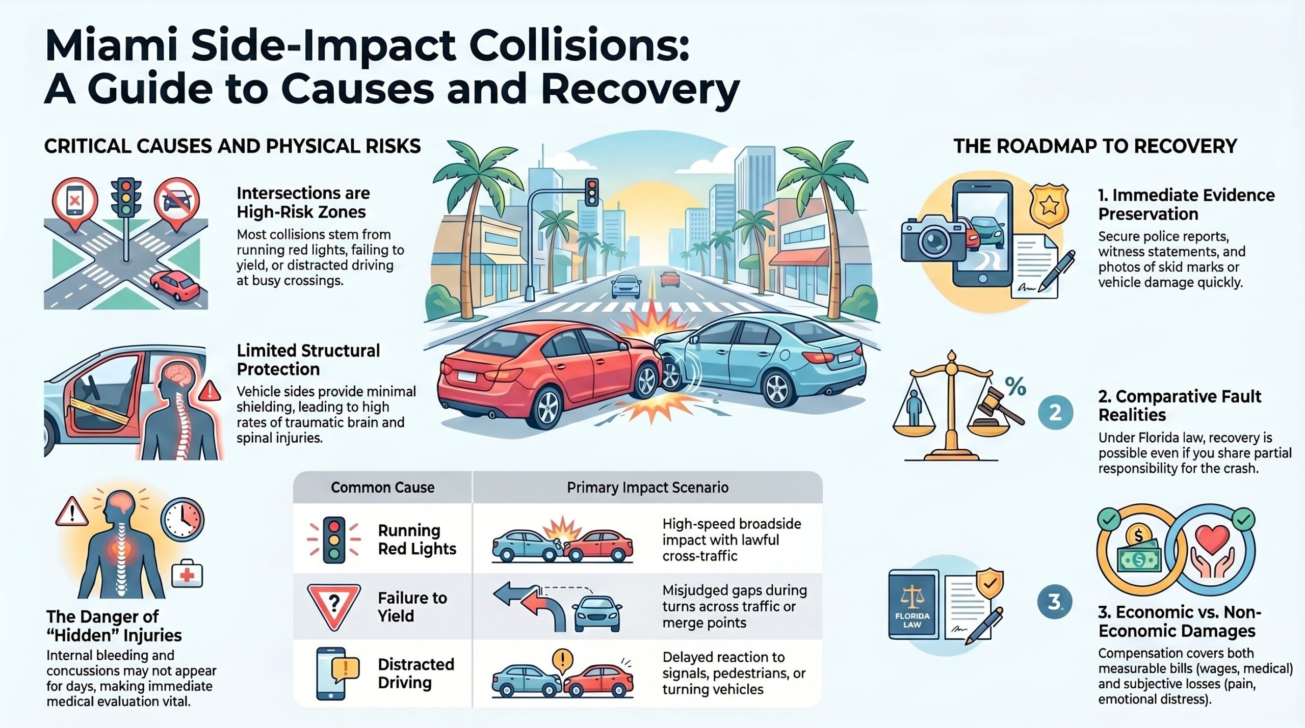 Guía de Colisiones Laterales en Miami