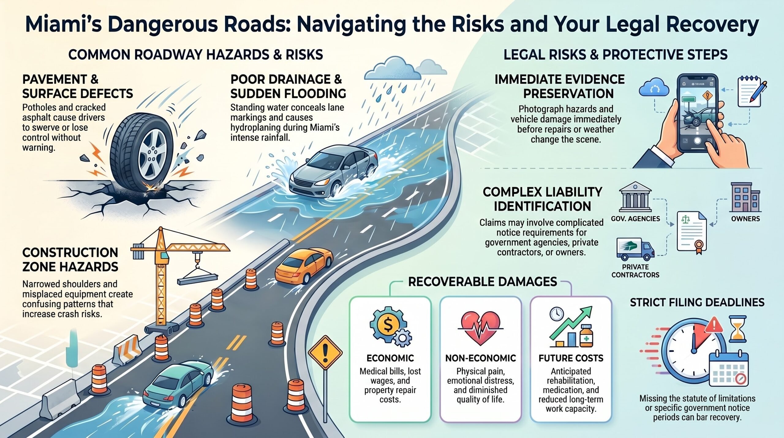 Miami Dangerous Road Condition Car Accident Injury Lawyer