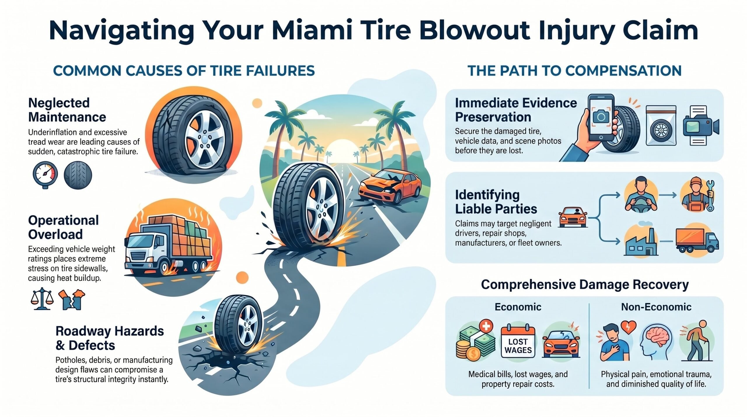 Abogado de Lesiones por Reventón de Llanta en Miami