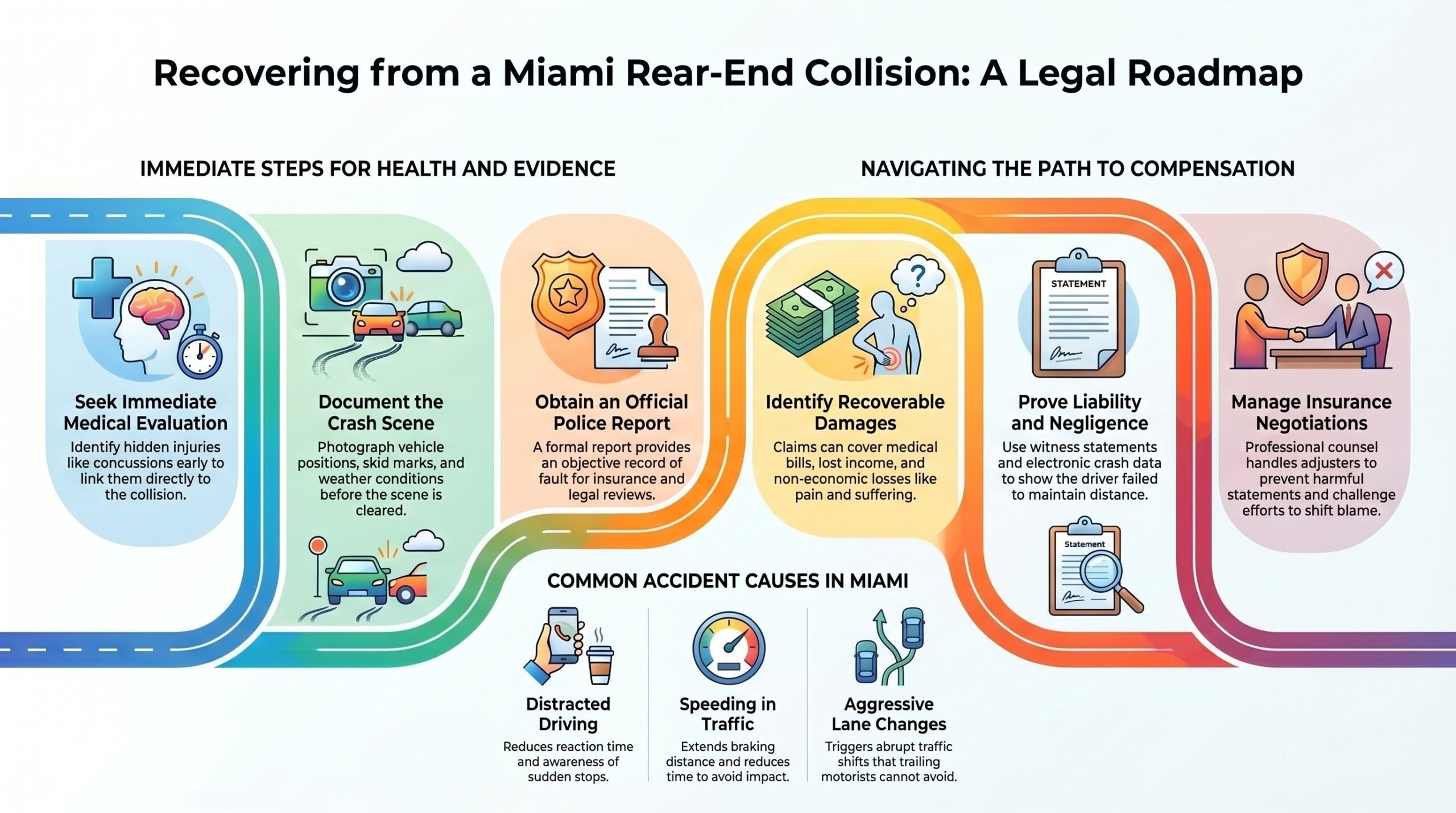 Hoja de Ruta Legal de Colisión por Alcance en Miami