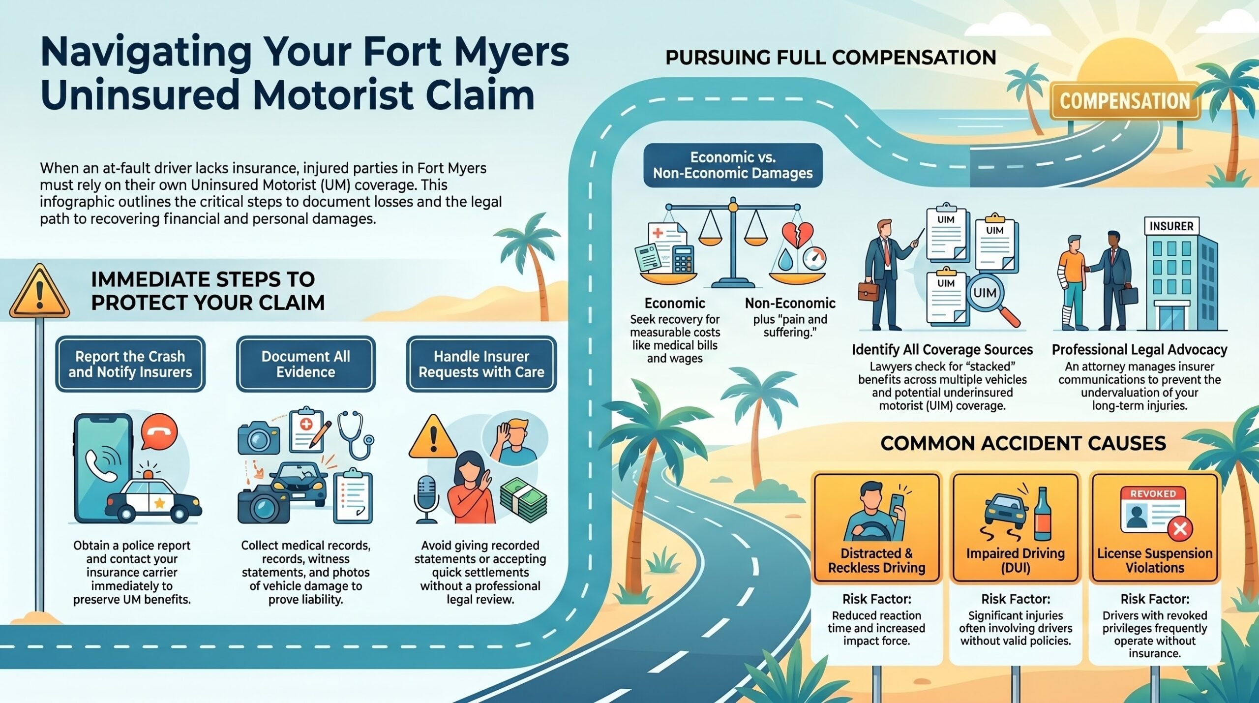 Abogado de Lesiones por Accidentes de Conductor No Asegurado en Fort Myers