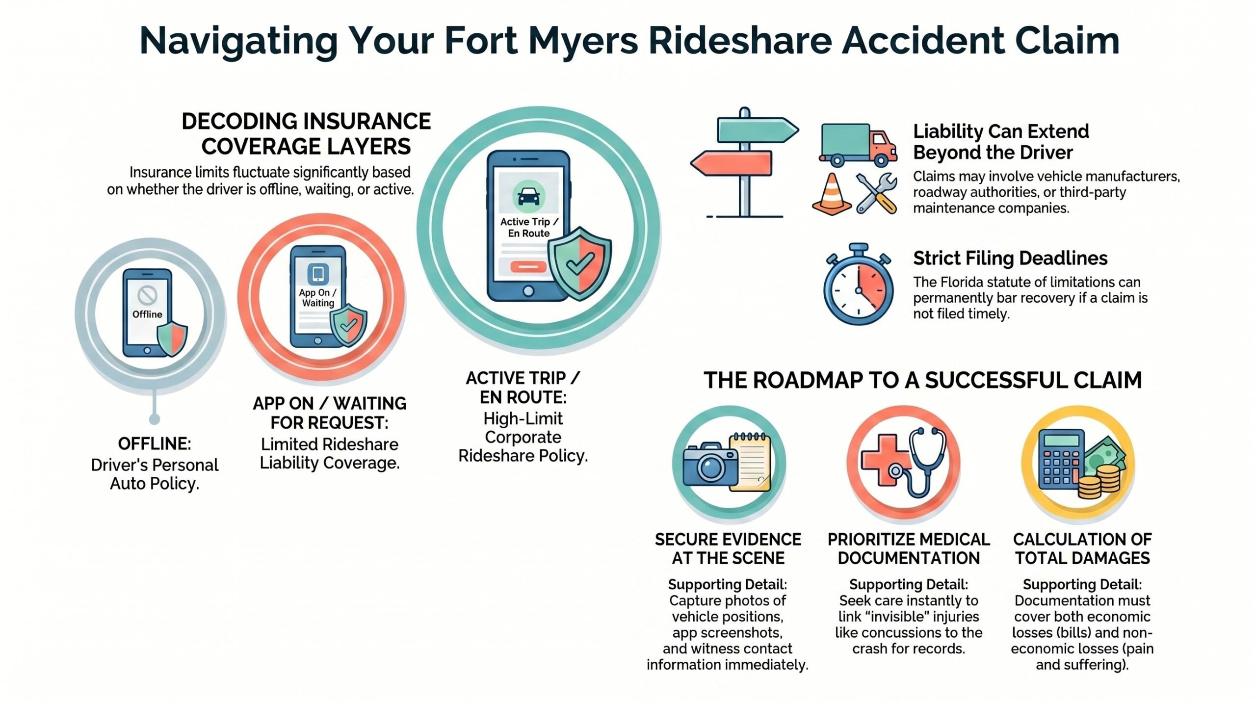 Guía de Reclamaciones de Rideshare en Fort Myers