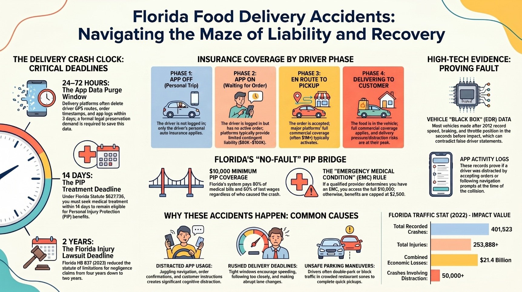 Florida Food Delivery Car Accident Injury Lawyer
