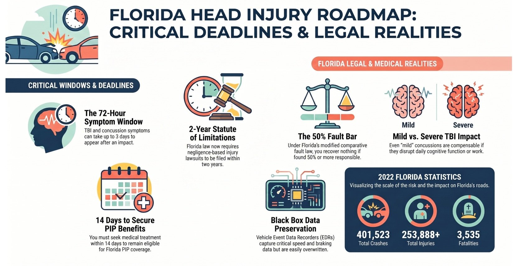 Abogado de Lesiones en la Cabeza por Accidentes de Auto en Florida