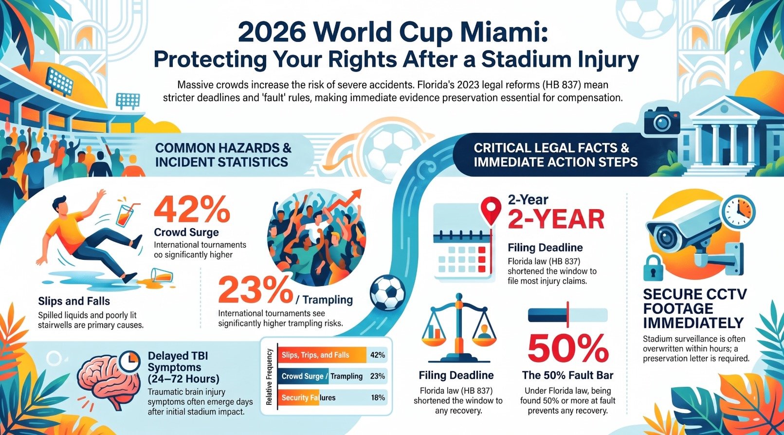 Derechos Legales para Lesiones en el Estadio de la Copa Mundial de Miami 2026