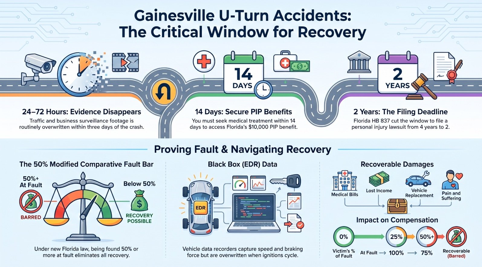 Gainesville U-Turn Accident Injury Lawyer