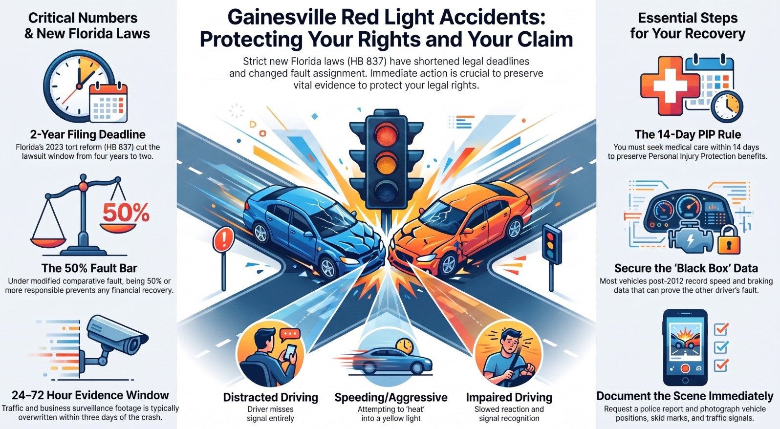 Abogado de Lesiones por Accidente de Semáforo en Rojo en Gainesville