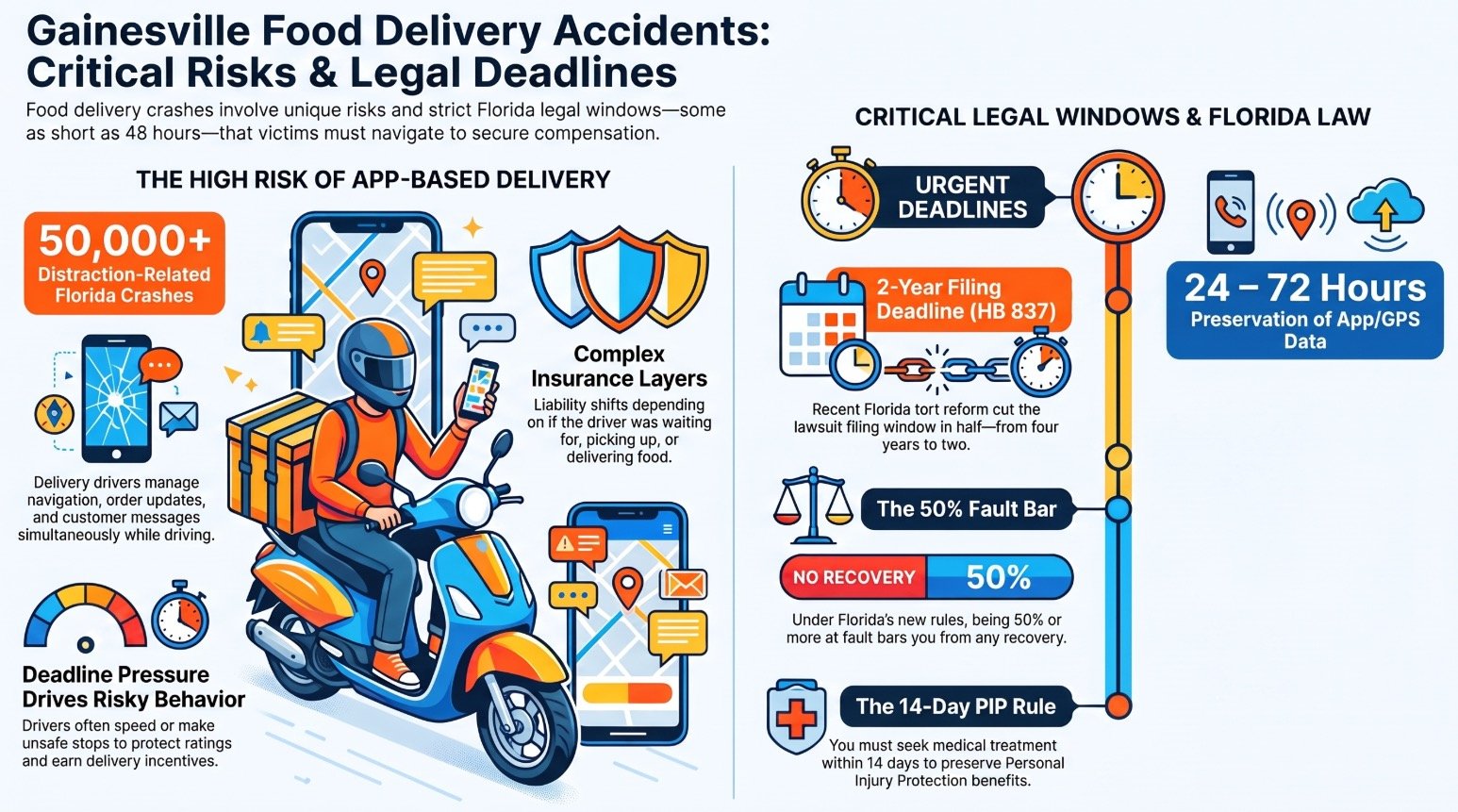 Gainesville Food Delivery Car Accident Injury Lawyer