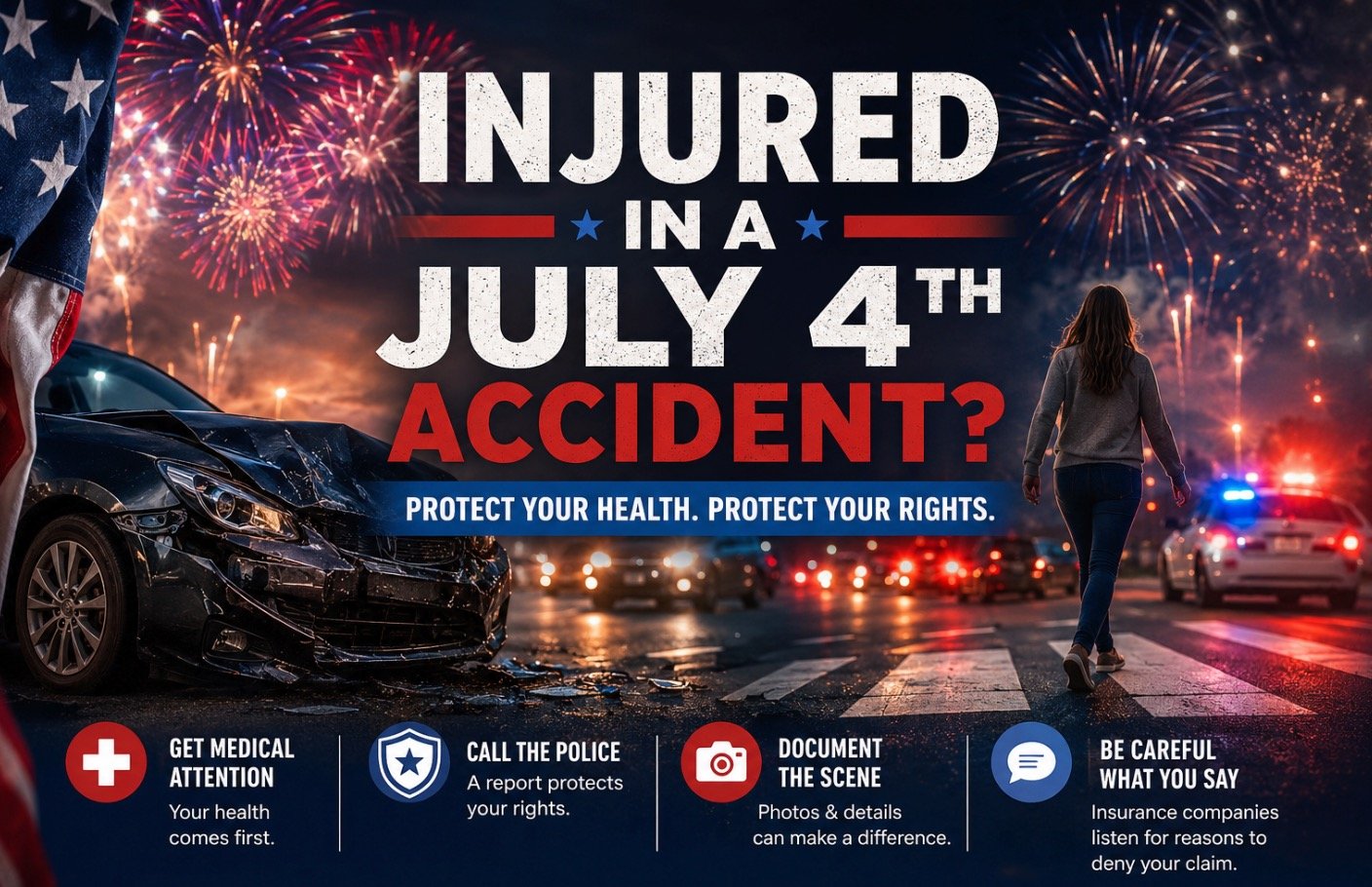 Hurt in a Florida July 4th Car or Pedestrian Accident? Here’s What to Do