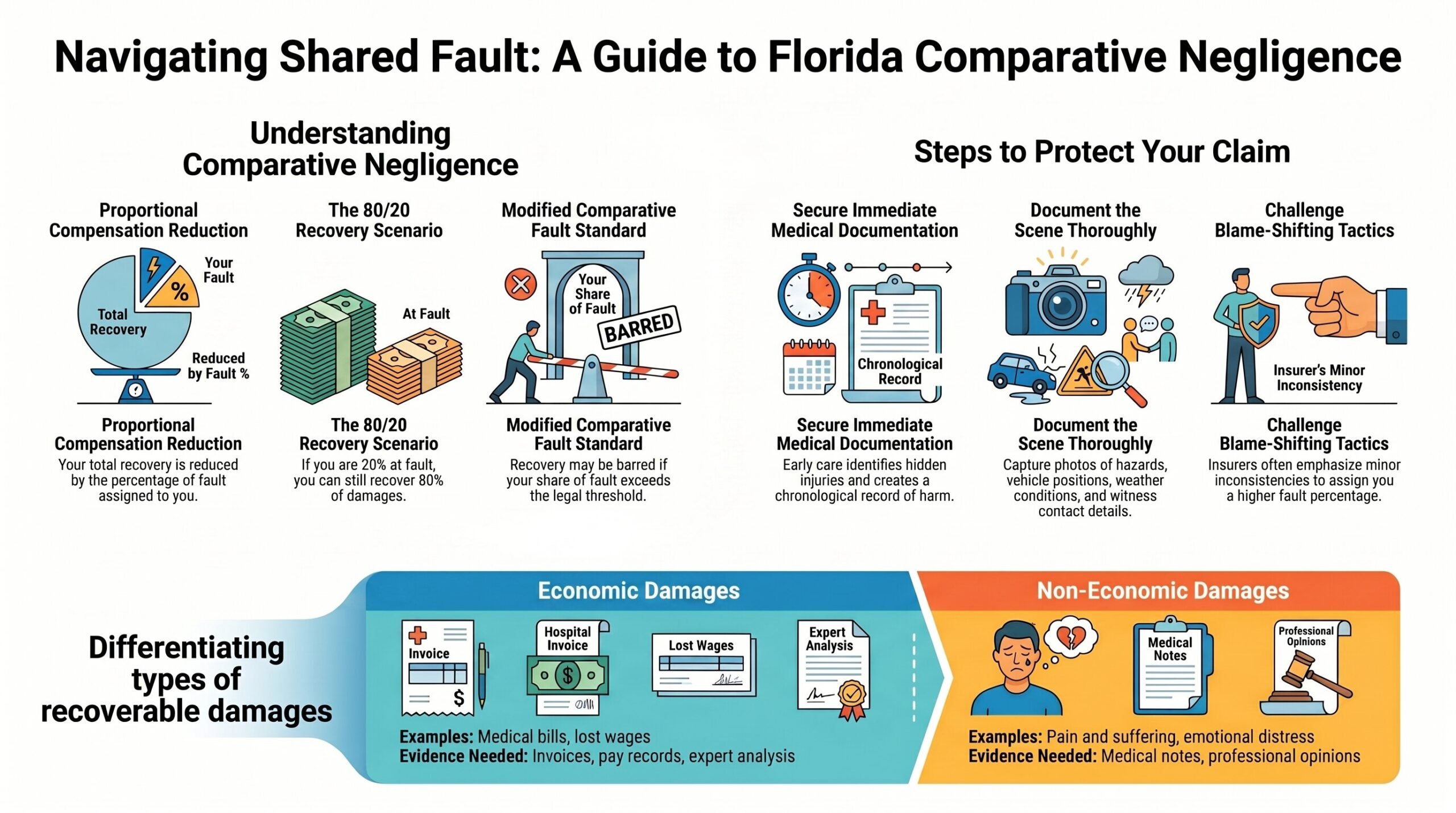 Guía de Ley de Negligencia Comparativa de Florida