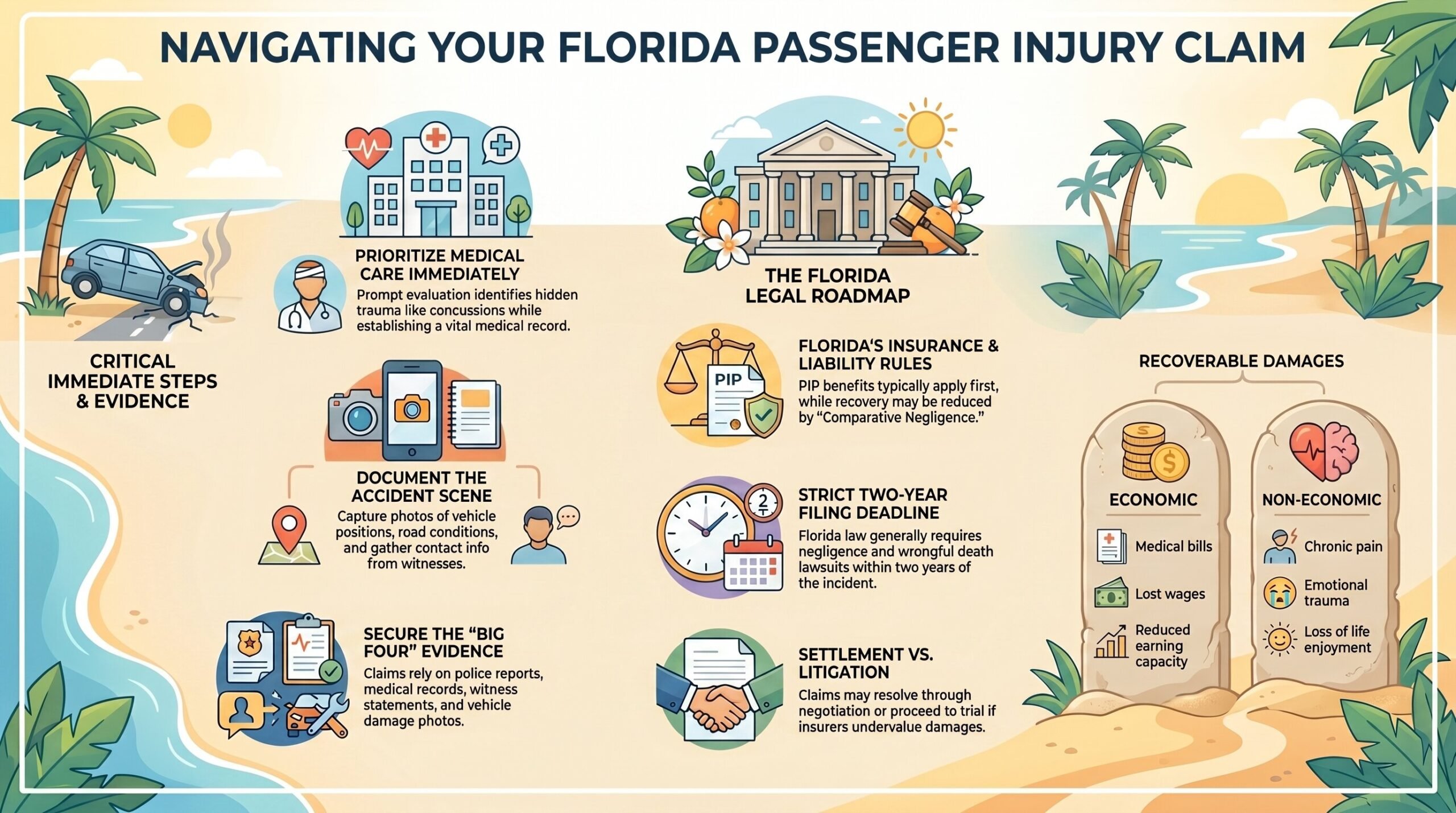 Guía de Reclamación por Lesiones de Pasajeros en Florida