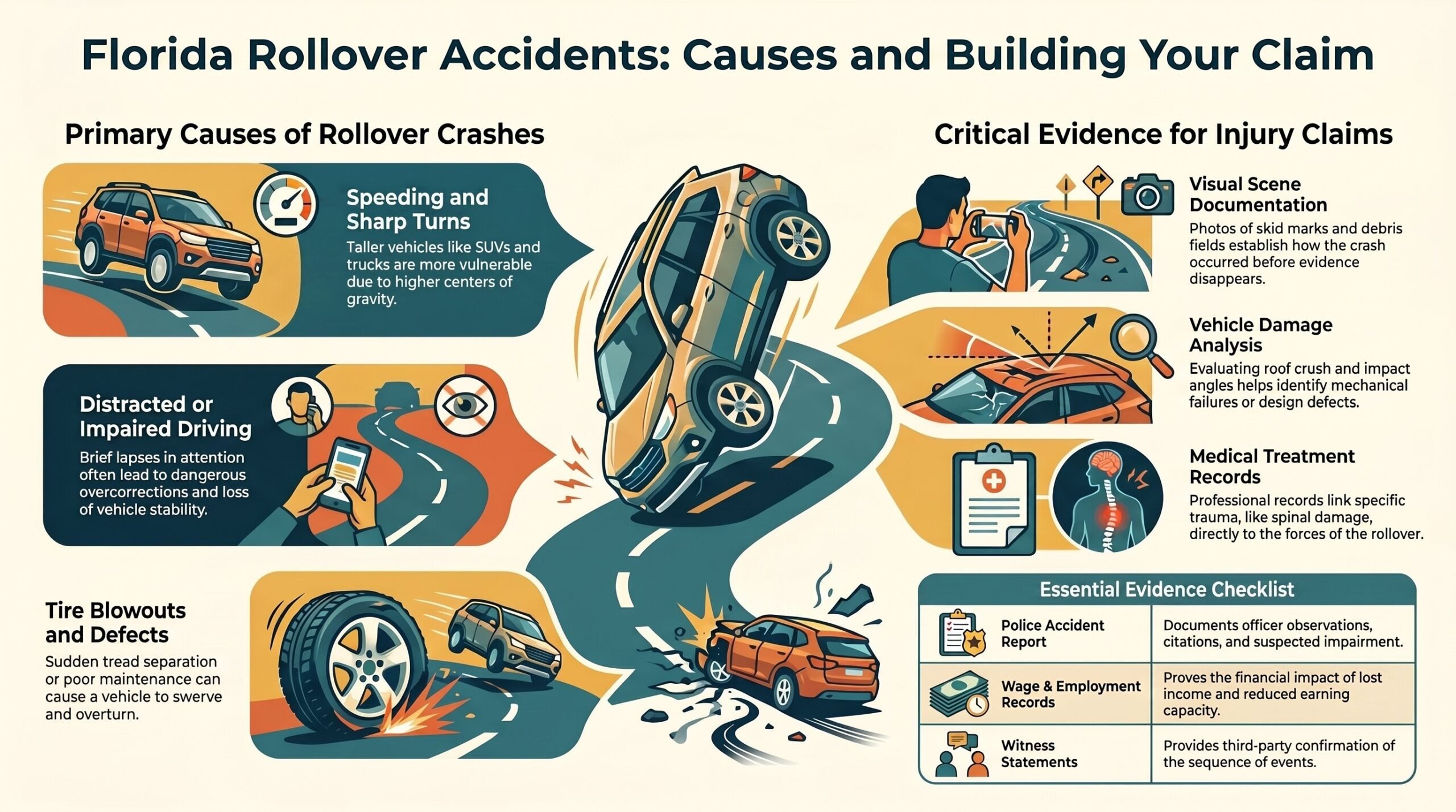 Guía de Accidentes de Vuelco en Florida