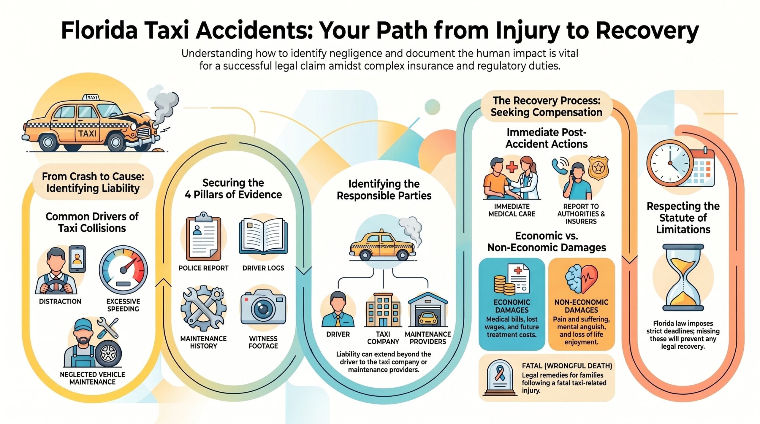 Camino de Recuperación de Accidentes de Taxi en Florida